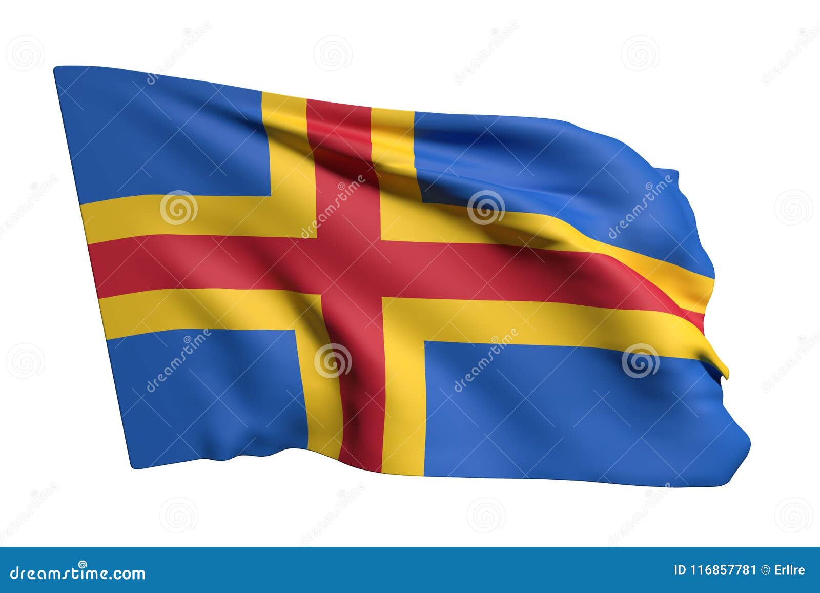Aland Islands Flag Waving Stock Illustration Illustration Of Landmark