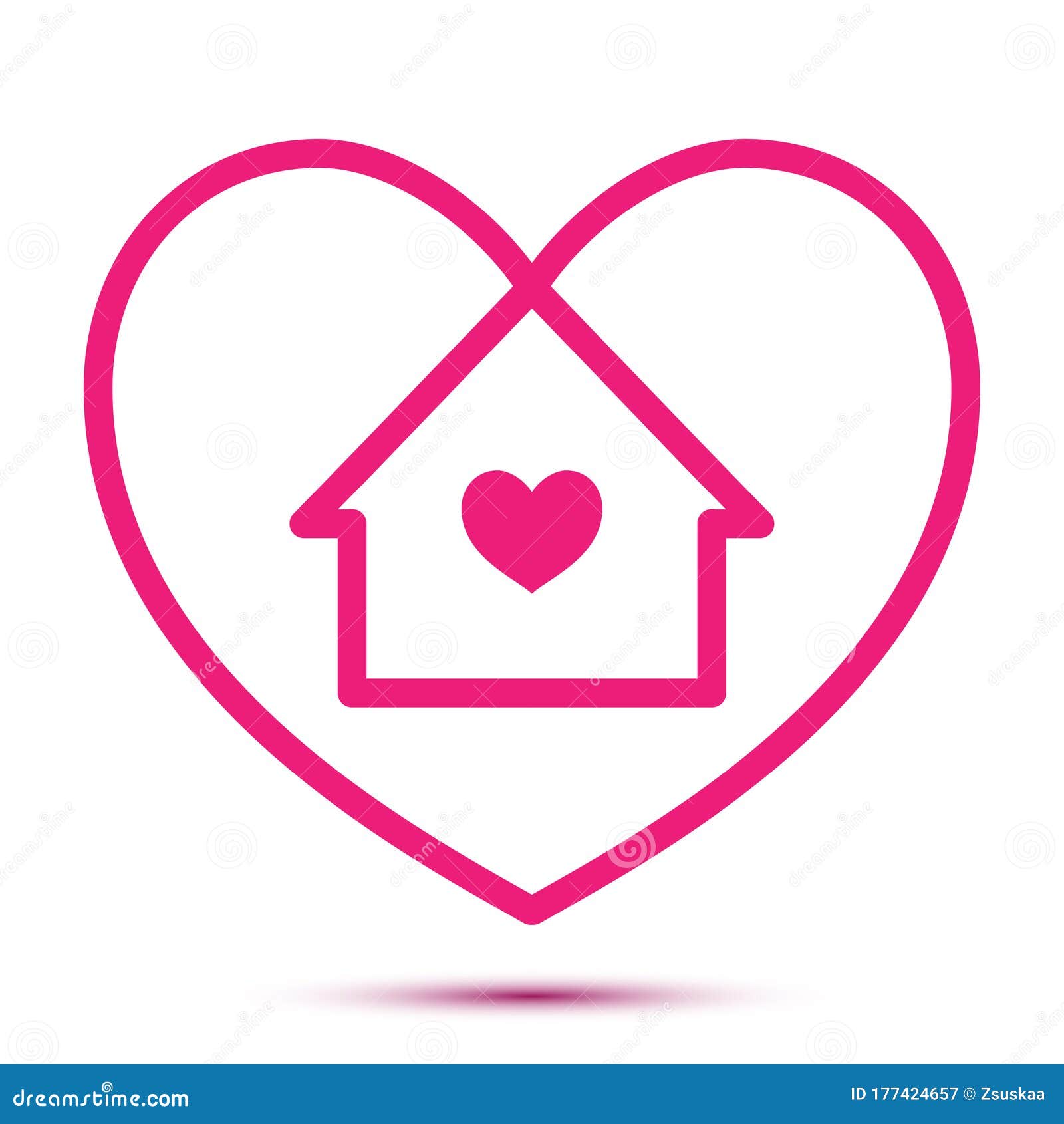 Home And Heart Symbols RoyaltyFree Stock Photo