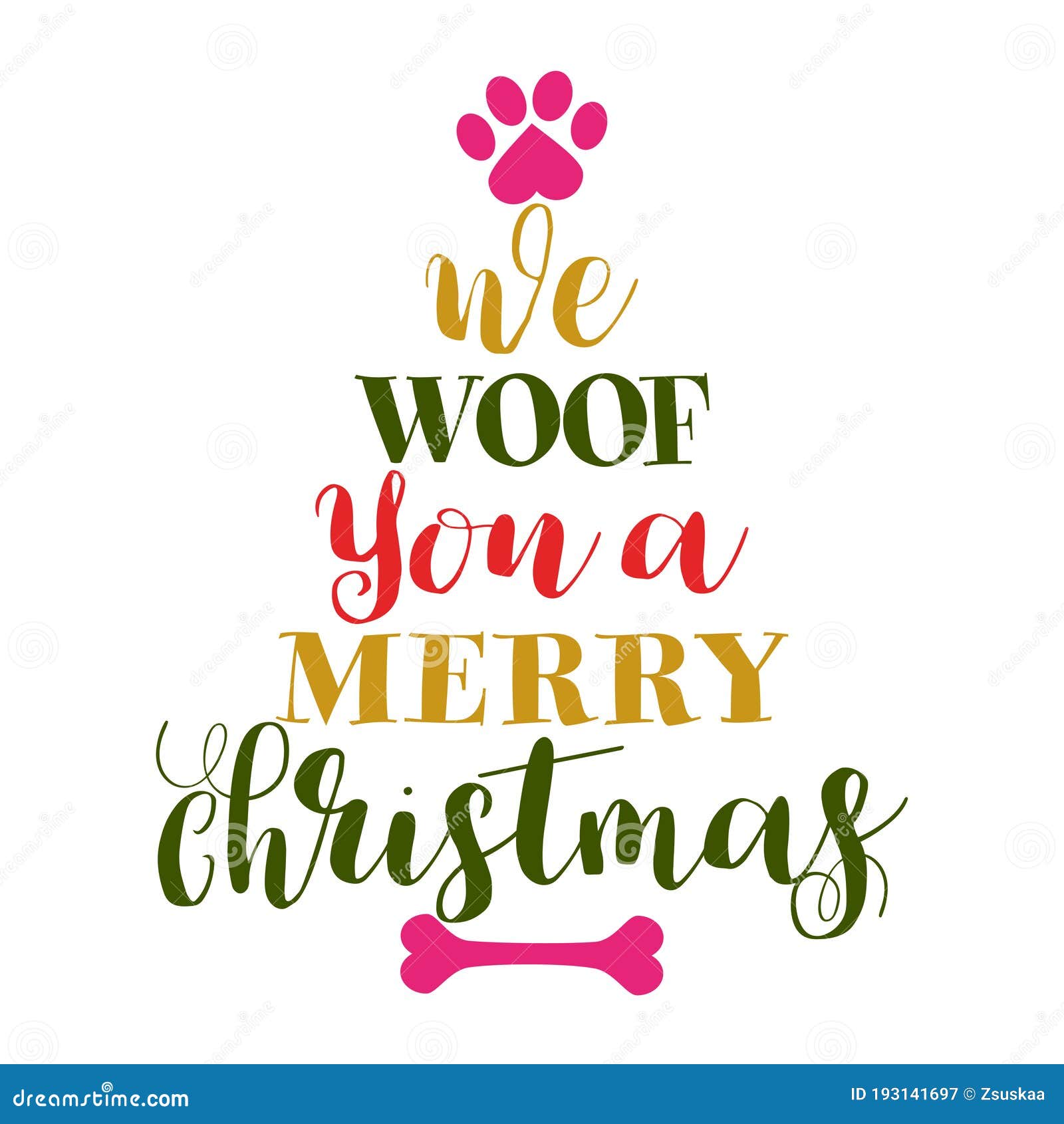 We Woof You a Merry Christmas Stock Vector Illustration of quote