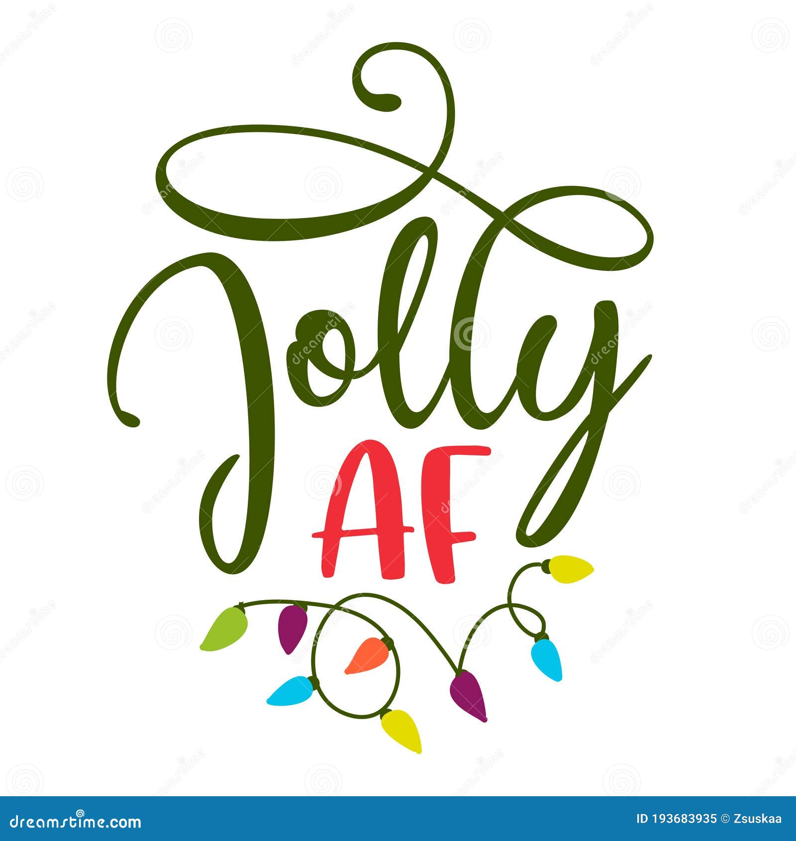 jolly af - calligraphy phrase for christmas clothes, ugly sweaters