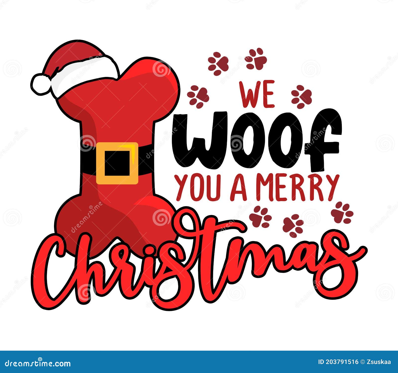 we woof you a merry christmas - calligraphy phrase for christmas.