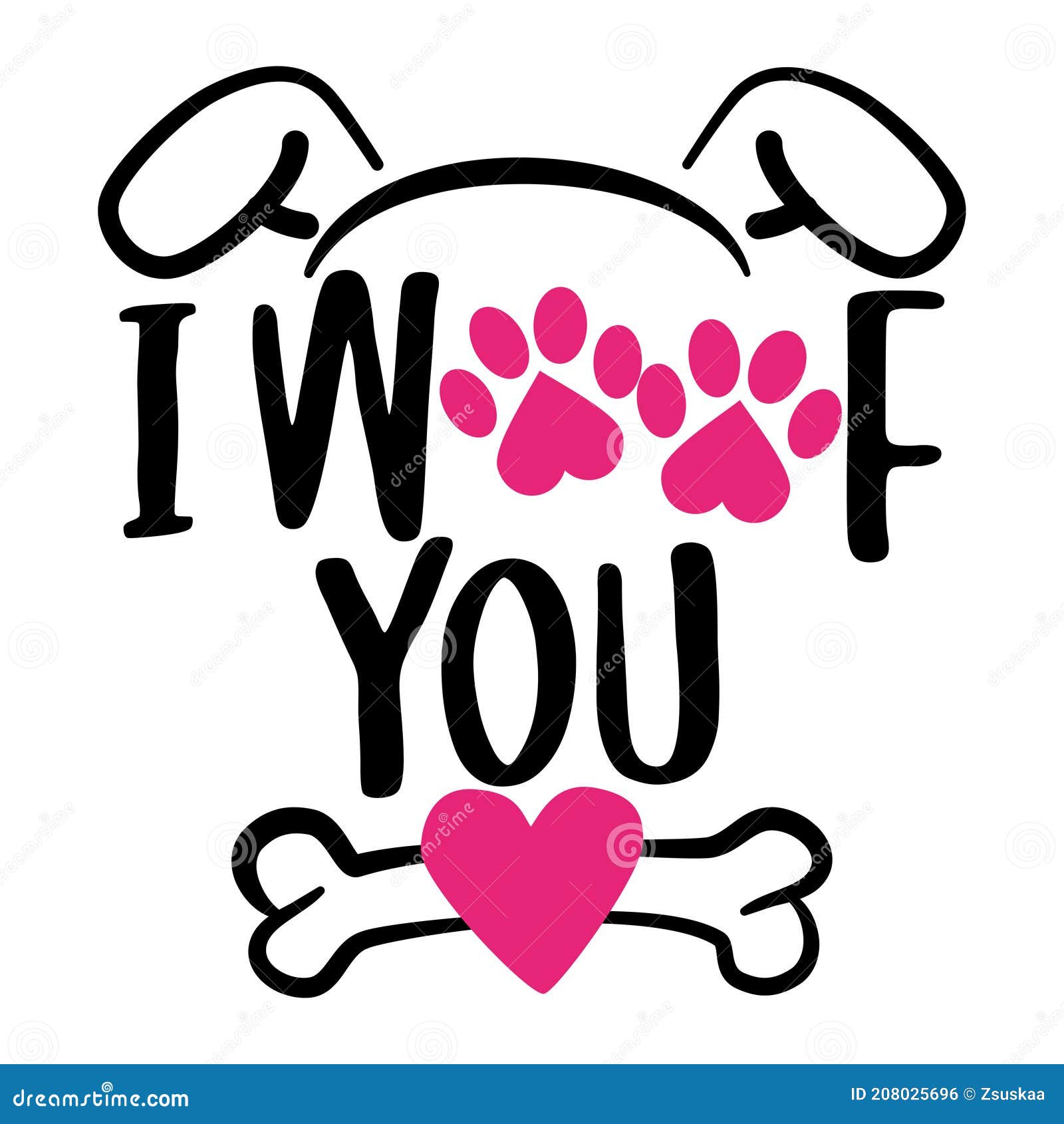 i woof you i love you in dog language - words with dog footprint