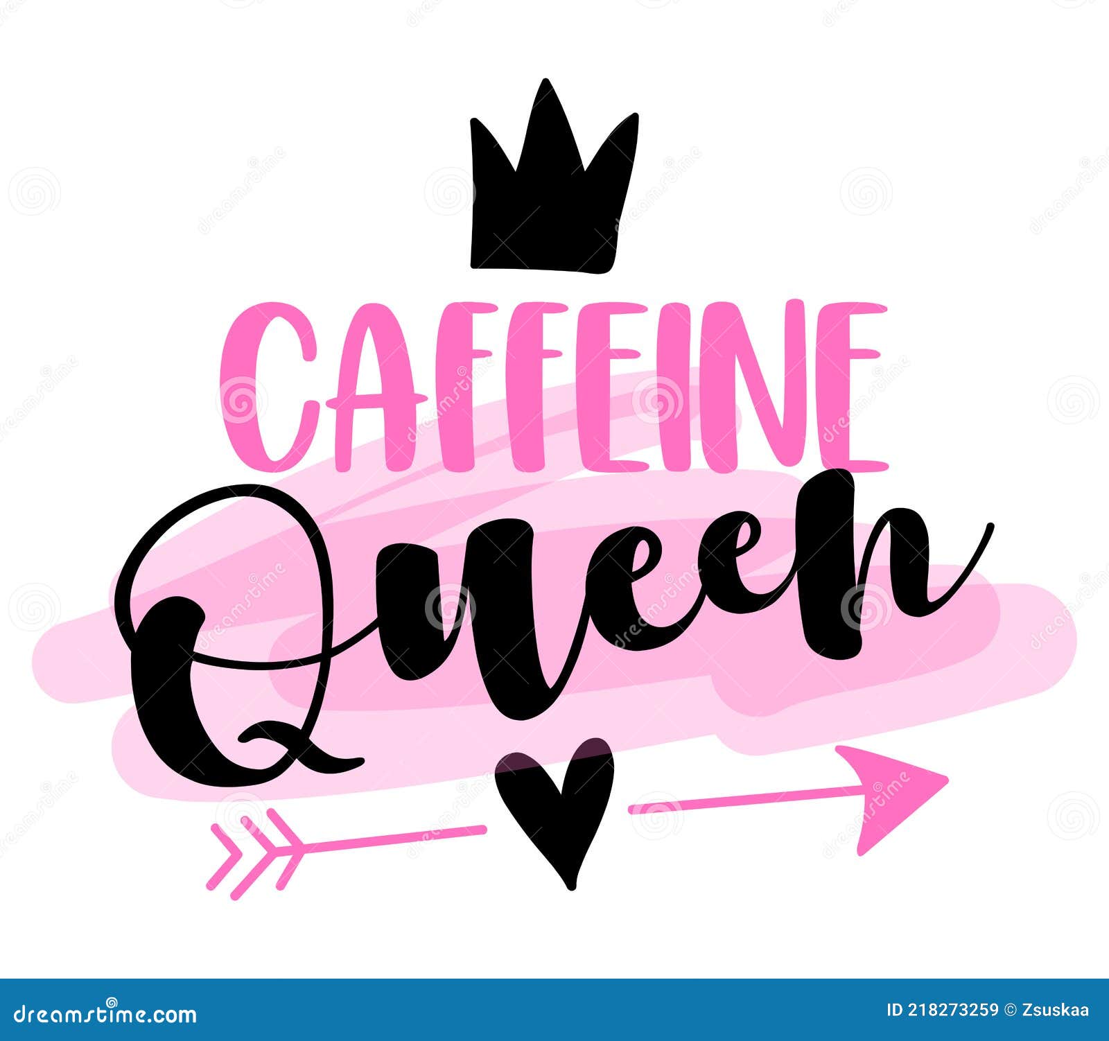 Caffeine Queen Coffee Princess. Girl Boss Sets. Stock Vector