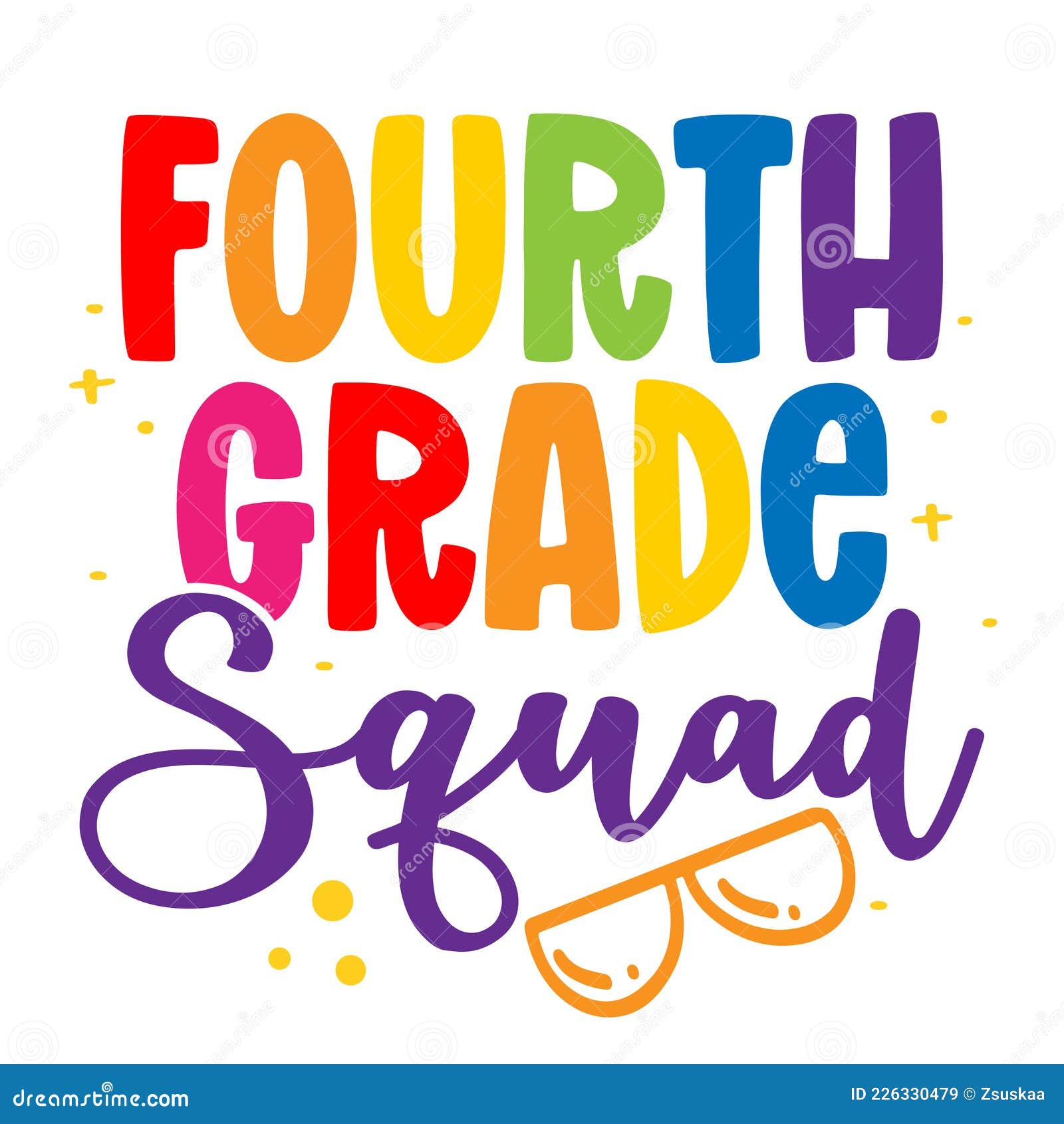 fourth grade squad 4th - colorful typography 