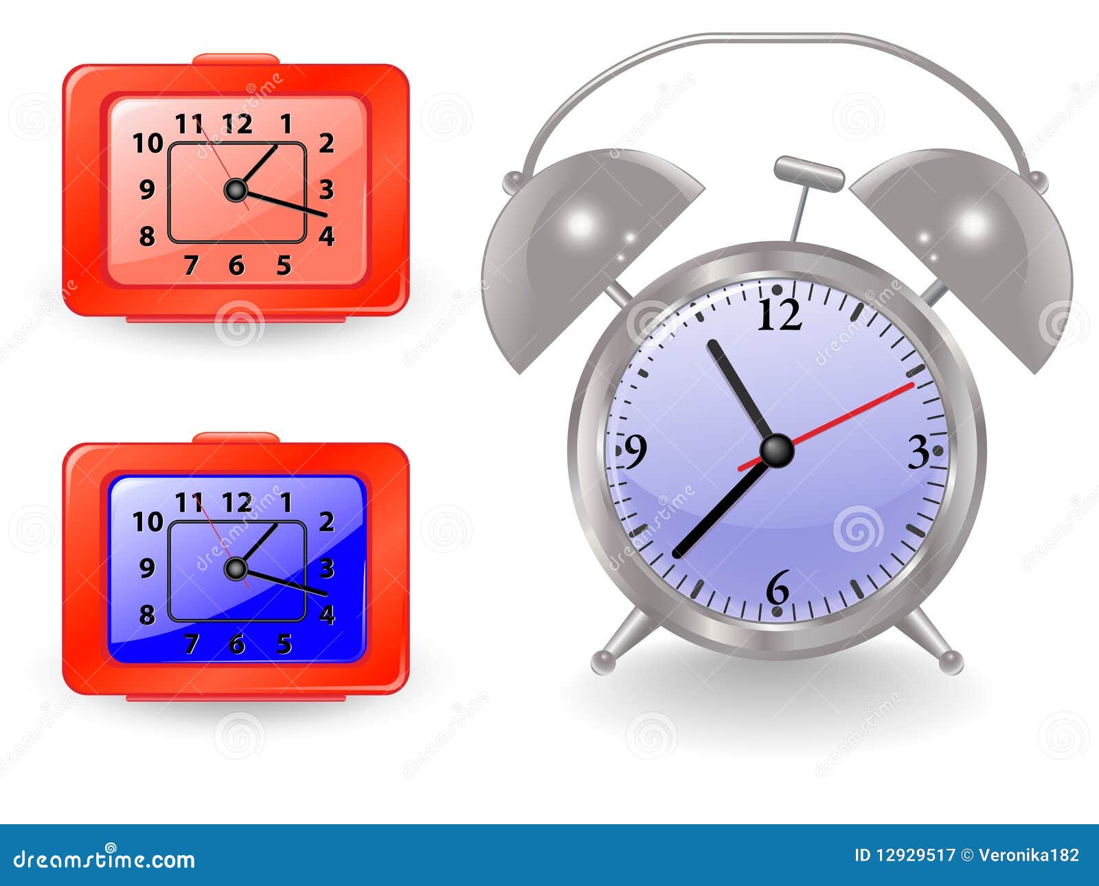 Alarm clock stock vector. Illustration of bright, watch 12929517