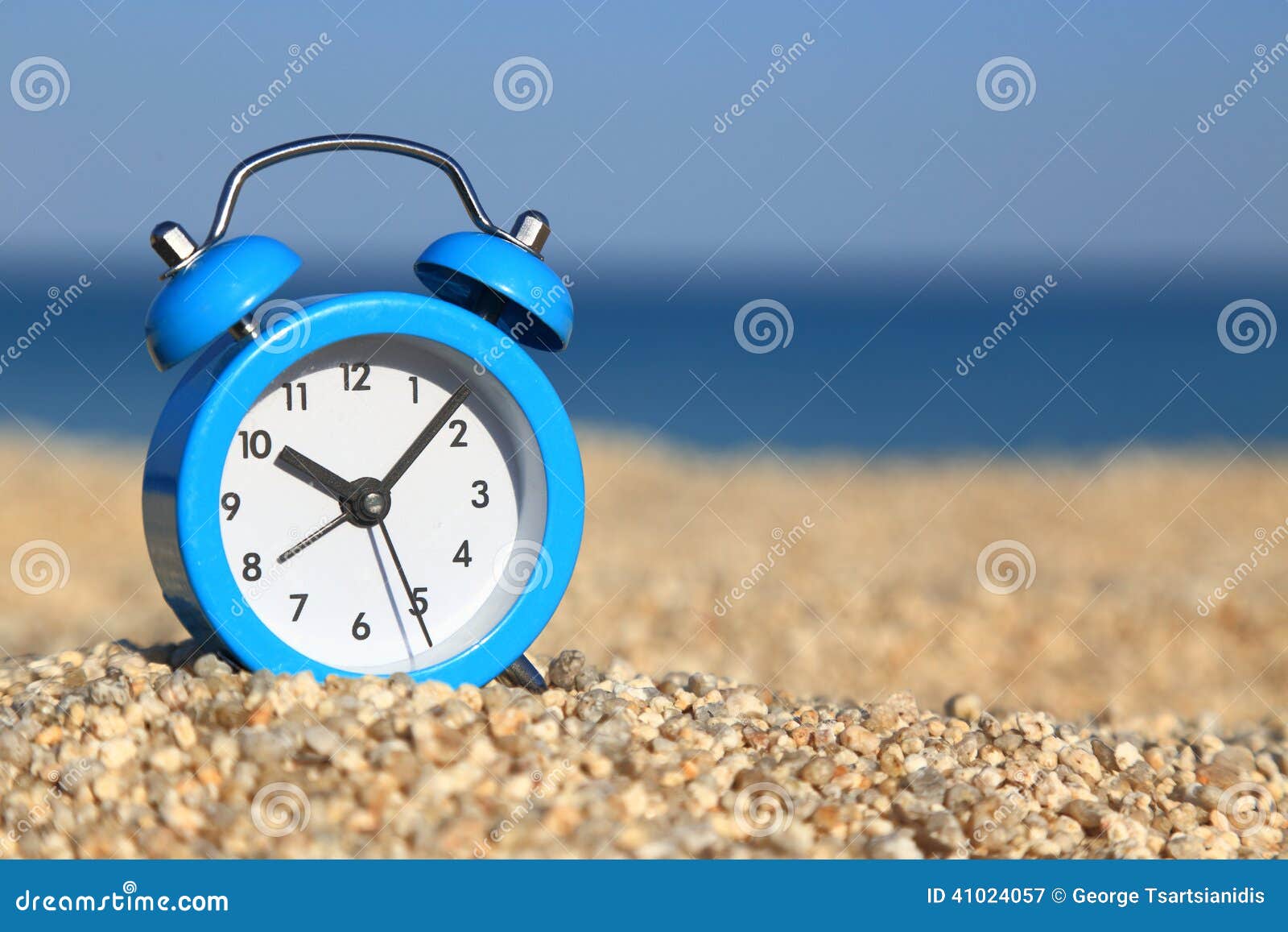 Alarm clock on the beach stock image. Image of countdown - 410240571300 x 957