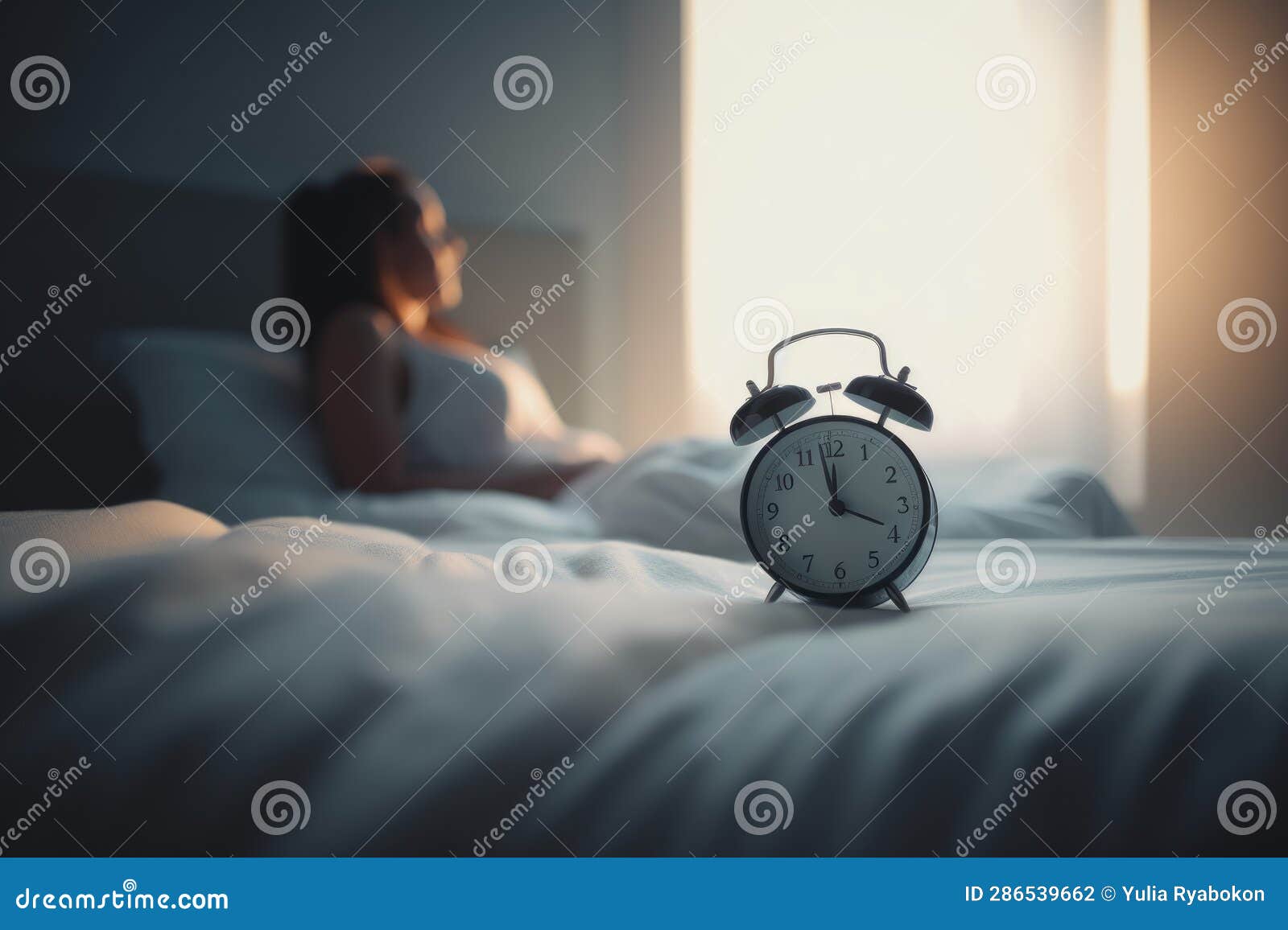 Alarm Clock Bedroom. Generate Ai Stock Illustration Illustration of