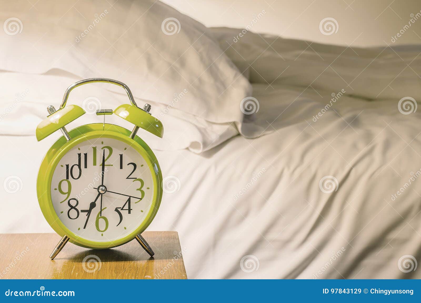 Alarm Clock in Bedroom on a Night Stock Image Image of late, lazy 97843129