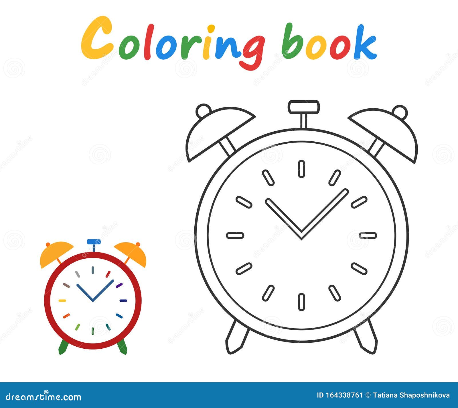 Download Alarm Clock Coloring Book In Cartoon Style Stock Vector - Illustration of fast, clock: 164338761