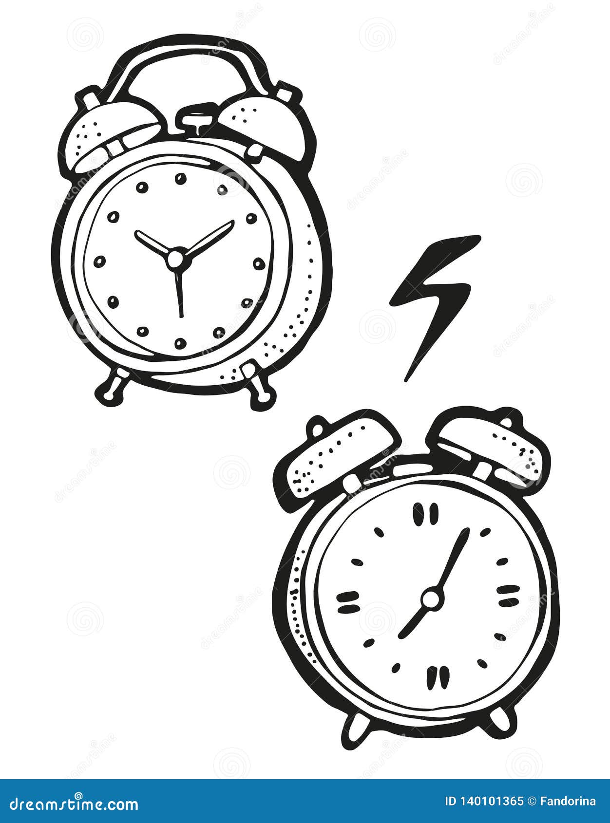 Alarm Clock Drawing, Hand Drawn Cartoon Stock Vector - Illustration of  bell, doodle: 140101365
