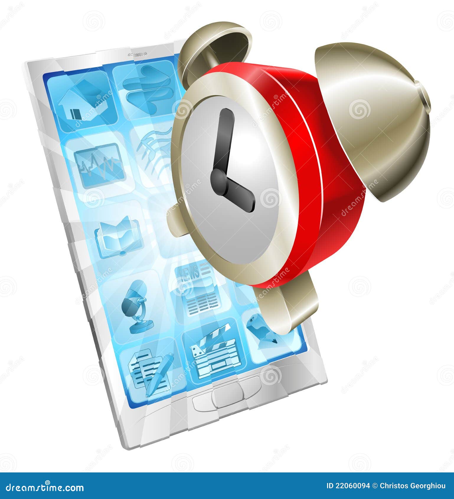 phone clock alarm icon concept