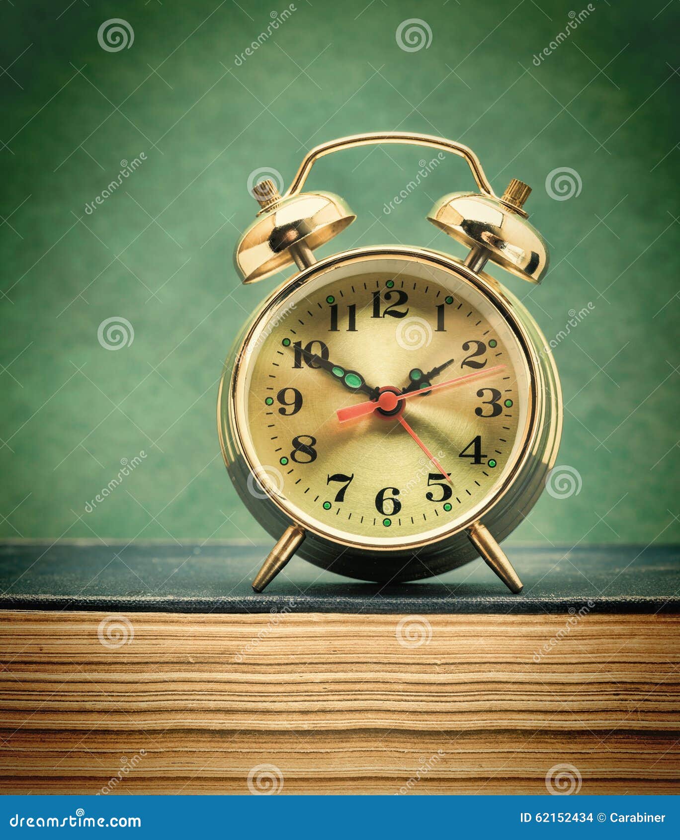 Alarm clock stock photo. Image of wooden, antique, study 62152434