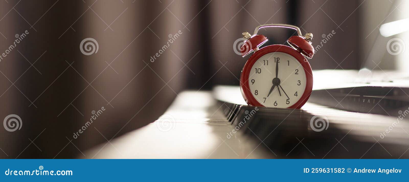 Alarm Clock on Piano, Synthesizer Stock Photo Image of keyboard