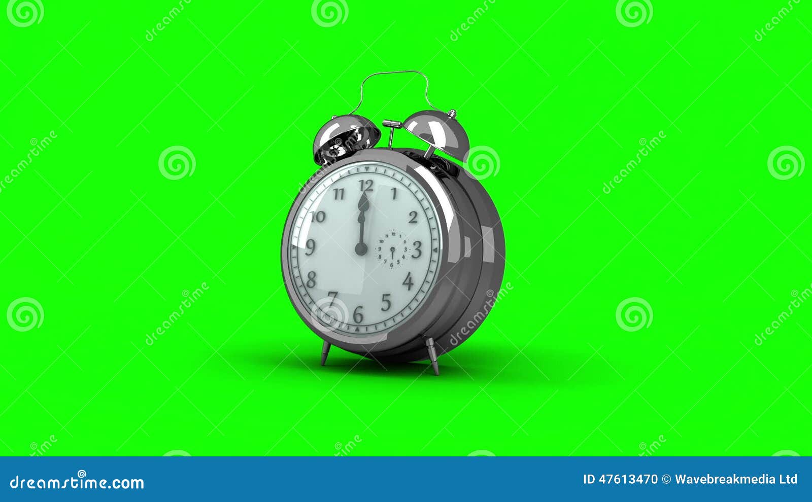 Alarm Clock Ringing on Green Background Stock Footage - Video of montage,  digitally: 47613470