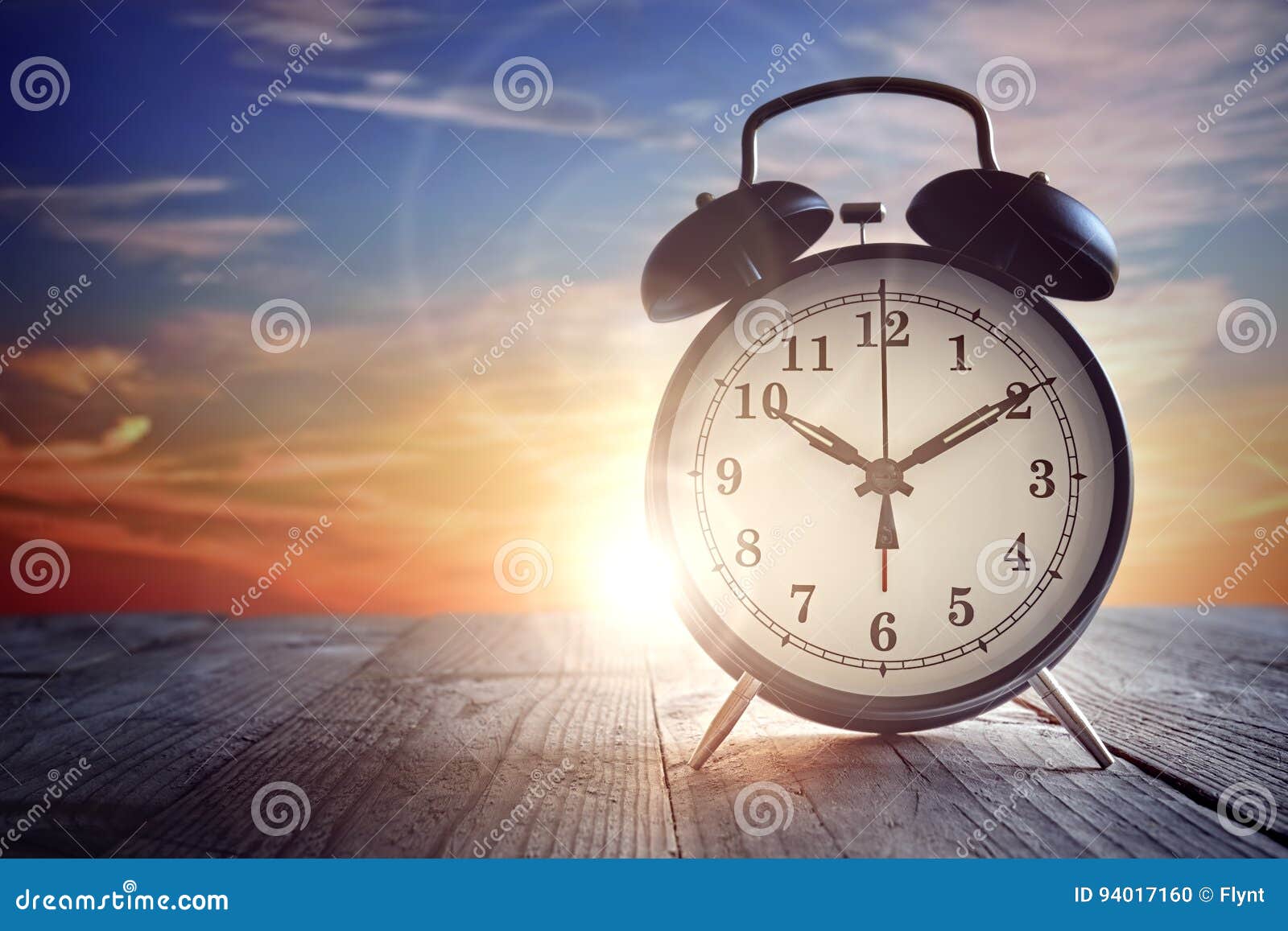 Alarm clock at sunset stock photo. Image of alert, alarm - 94017160