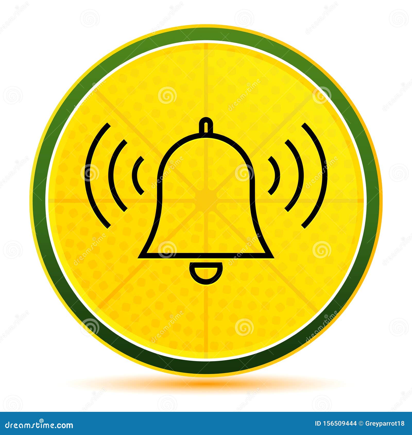 Alarm Ringing Bell Icon Lemon Lime Yellow Round Button Illustration Stock  Illustration - Illustration of caution, notification: 156509444