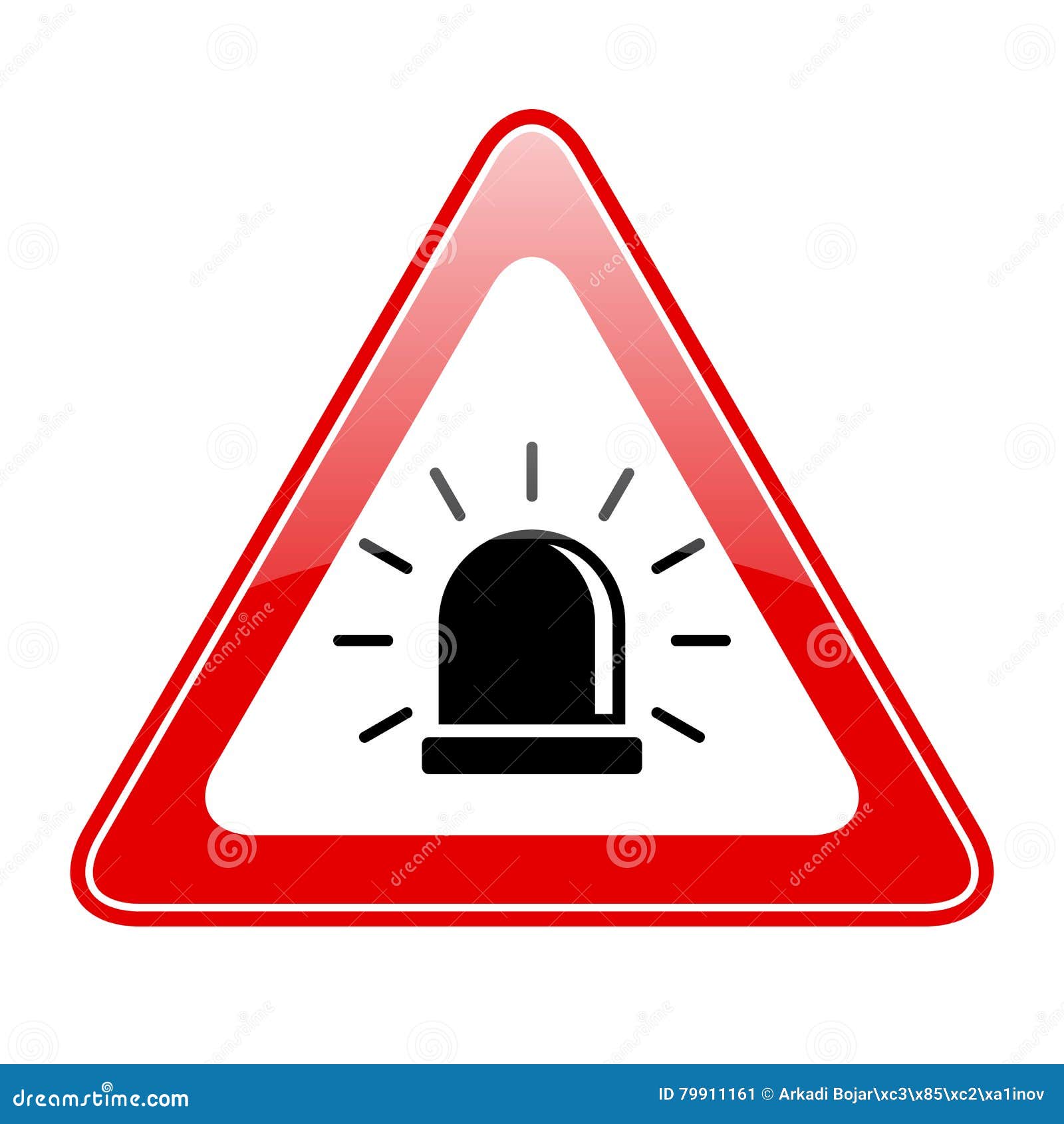 Alarm siren warning sign stock vector. Illustration of blinker 79911161