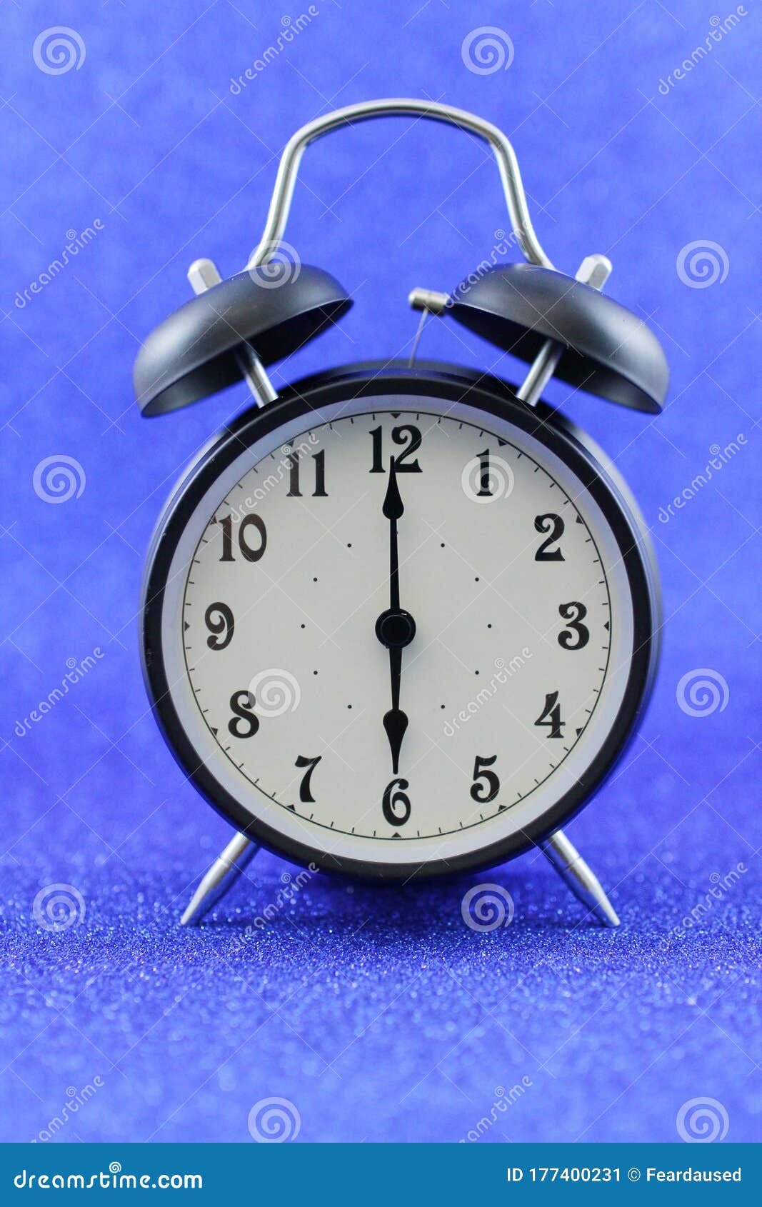 Alarms Clock Isolated with Blue Background Stock Image - Image of ...