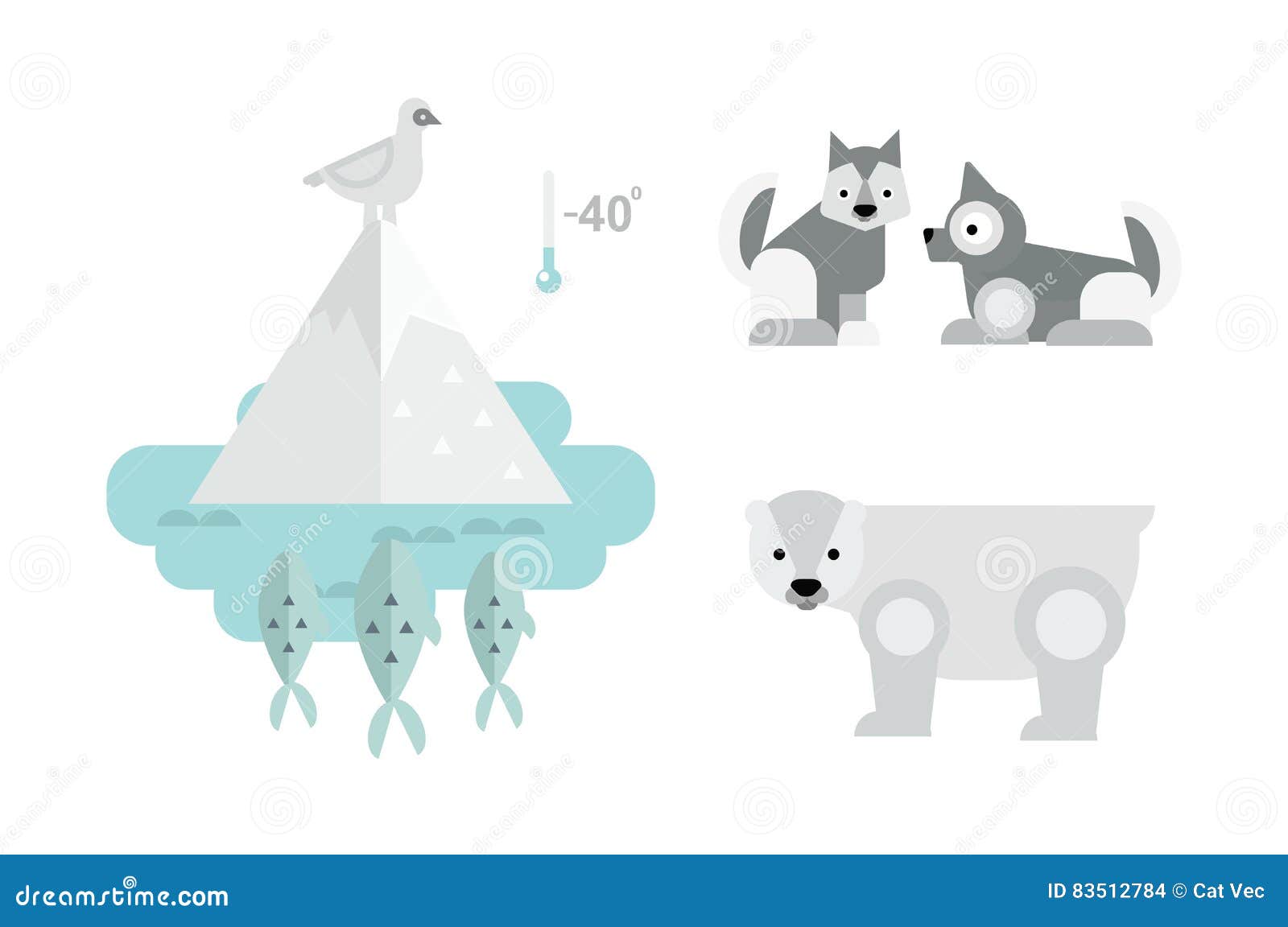 Alaska Animals Vector Illustration. Stock Vector - Illustration of alaskan,  north: 83512784