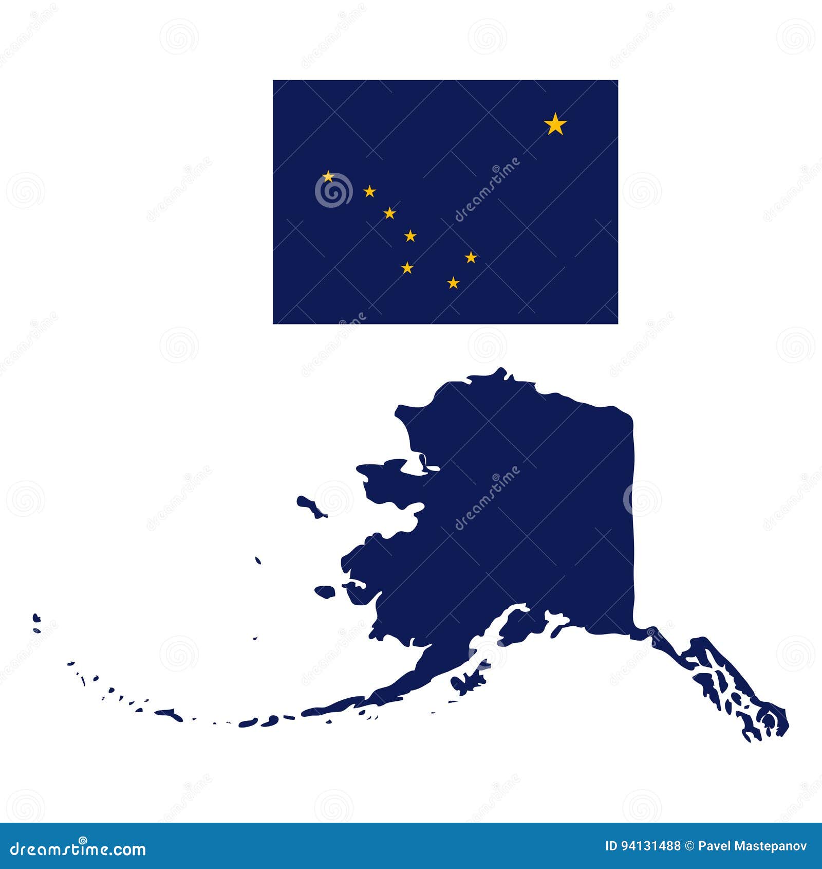 Alaska Flag And State Map Stock Vector Illustration Of Land 94131488