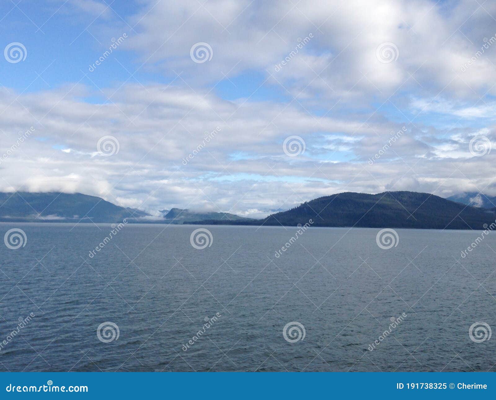 Inside Passage Alaska Islands Ocean Stock Image Image Of Clouds