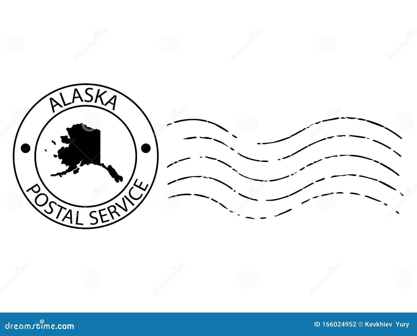 Alaska Postal Stamp Vector Illustration Eps 10 Stock Vector