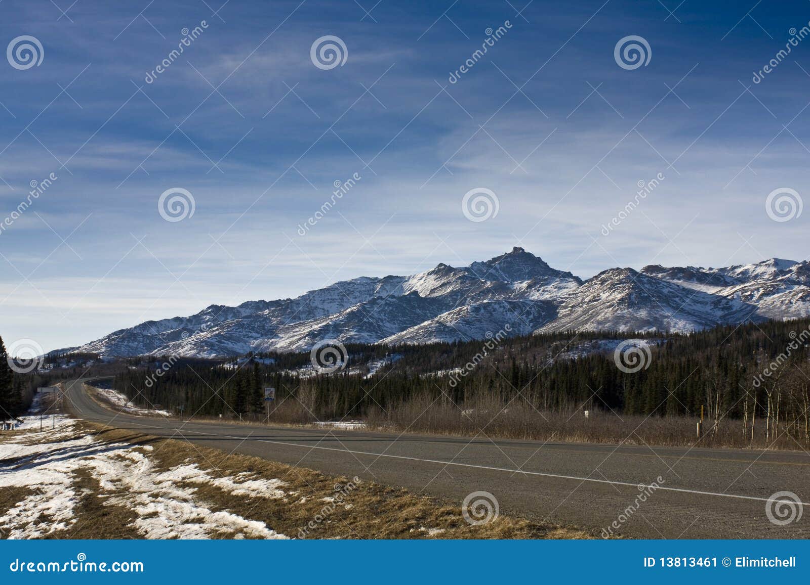 Alaska Range and Highway in Healy Alaska Stock Image Image of