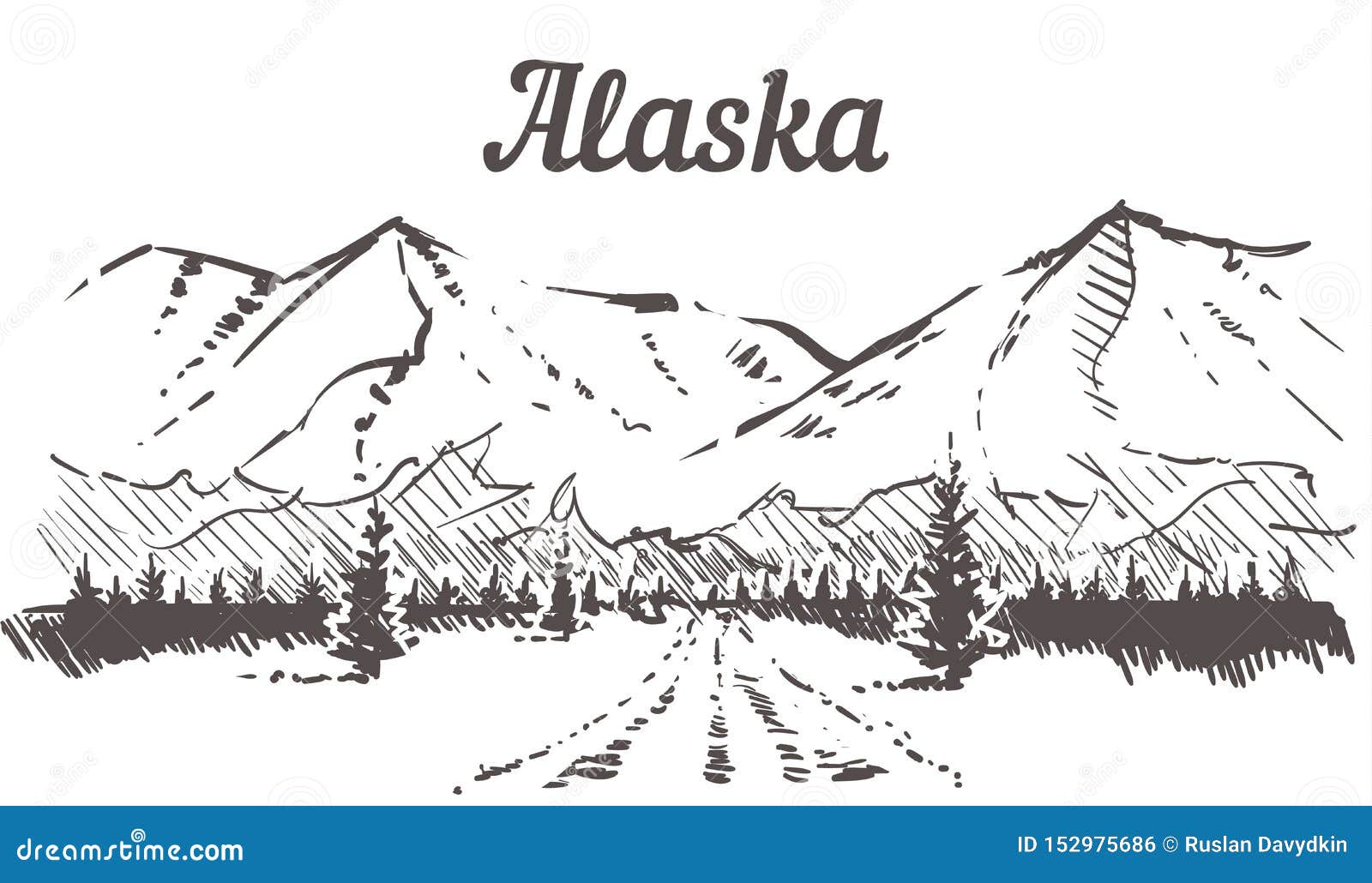 Горы Аляски иллюстрация