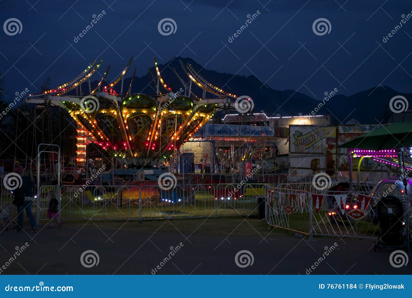 Alaska State Fair at Night. Editorial Stock Image Image of holiday, clouds 76761184