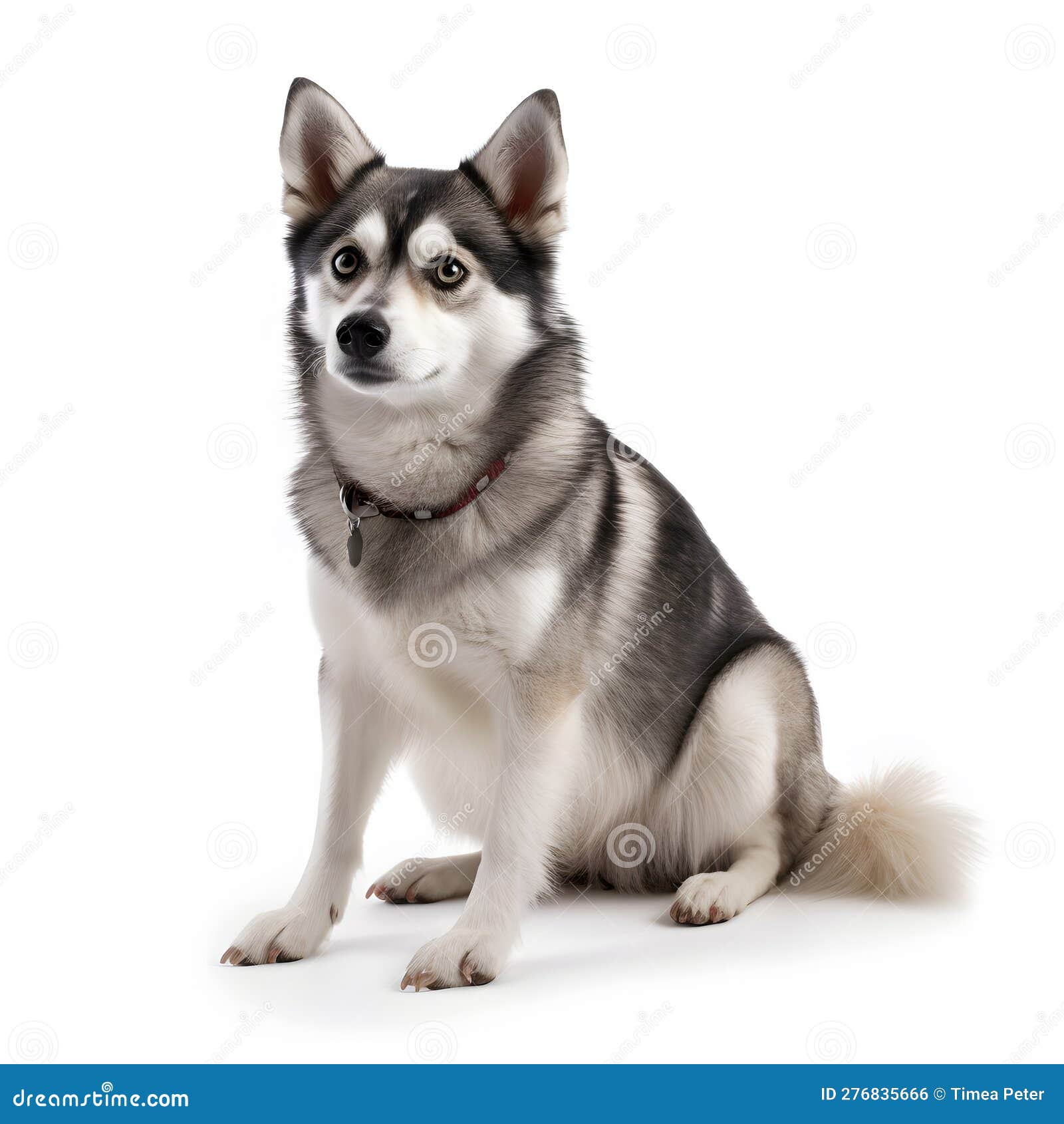 Alaskan Klee Kai Breed Dog Isolated on a Clean White Background Stock Photo  - Image of isolated, friend: 276835666