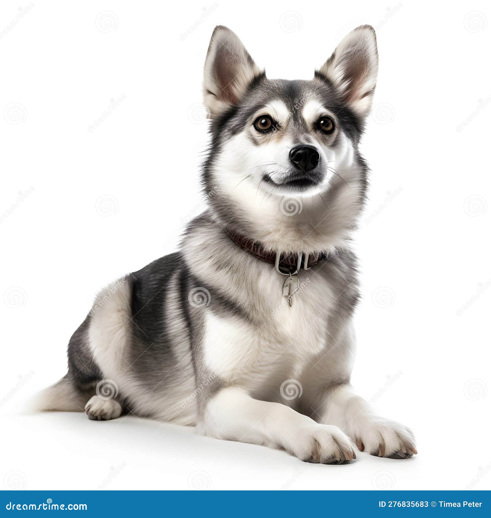 Alaskan Klee Kai Breed Dog Isolated on a Clean White Background Stock Photo  - Image of isolated, friend: 276835666