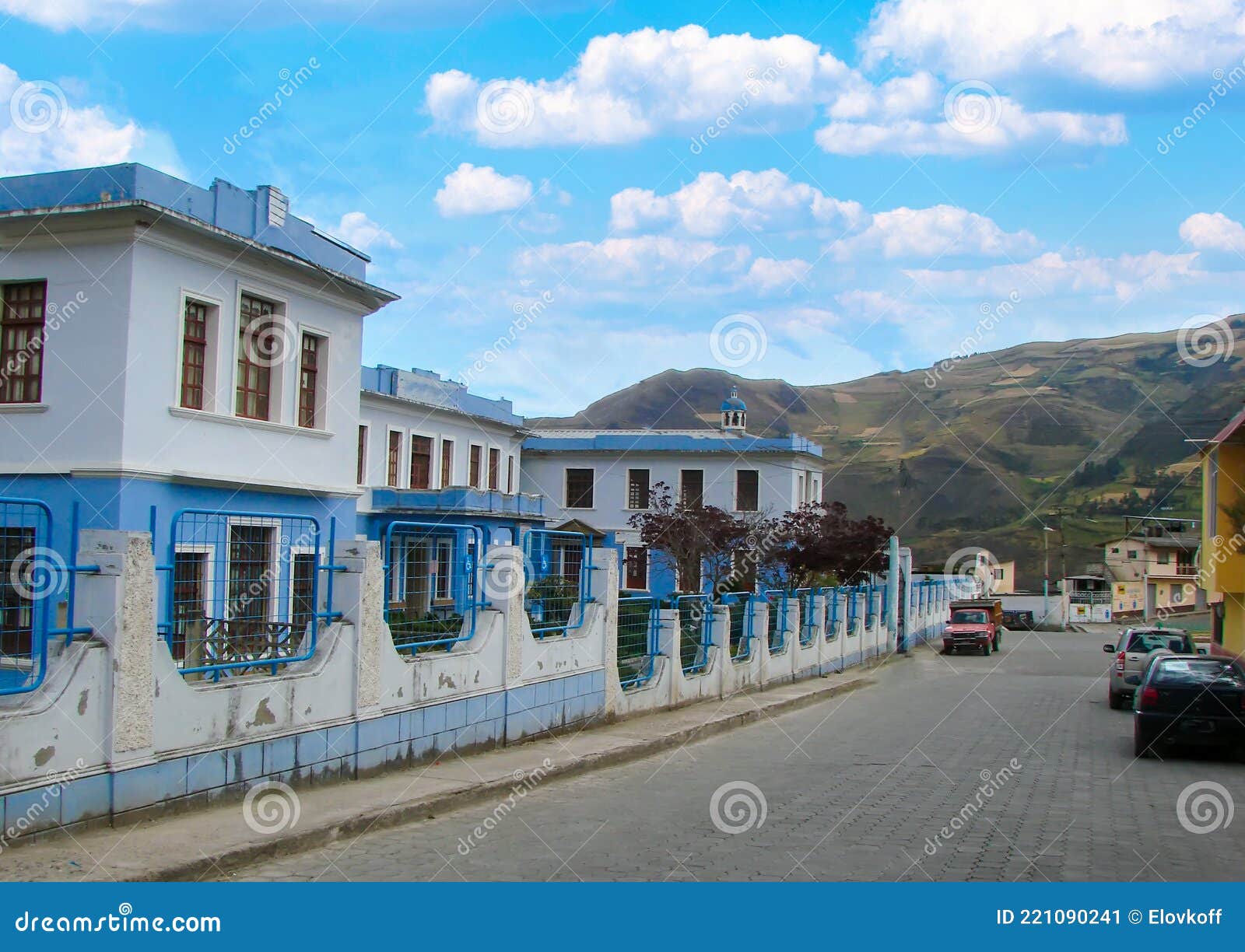 alausi, town in the chimborazo province of ecuador, colorful old buildings close to devils nose, nariz del diablo