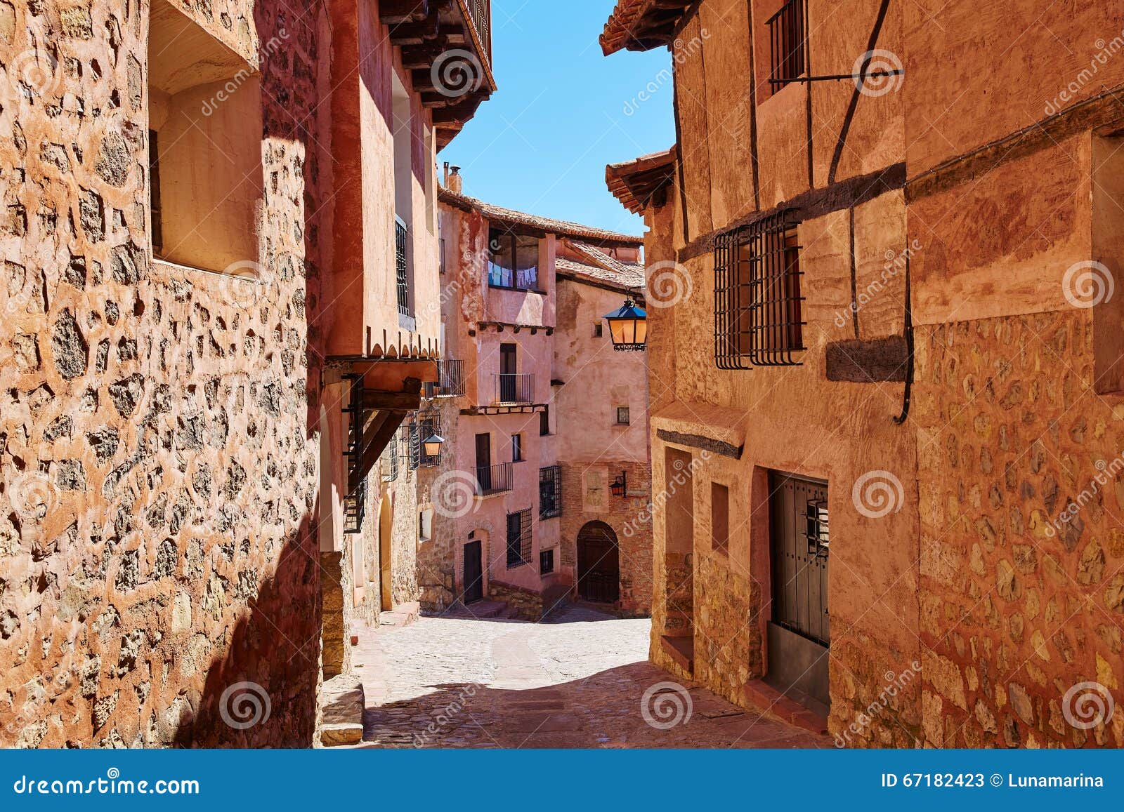albarracin medieval town at teruel spain