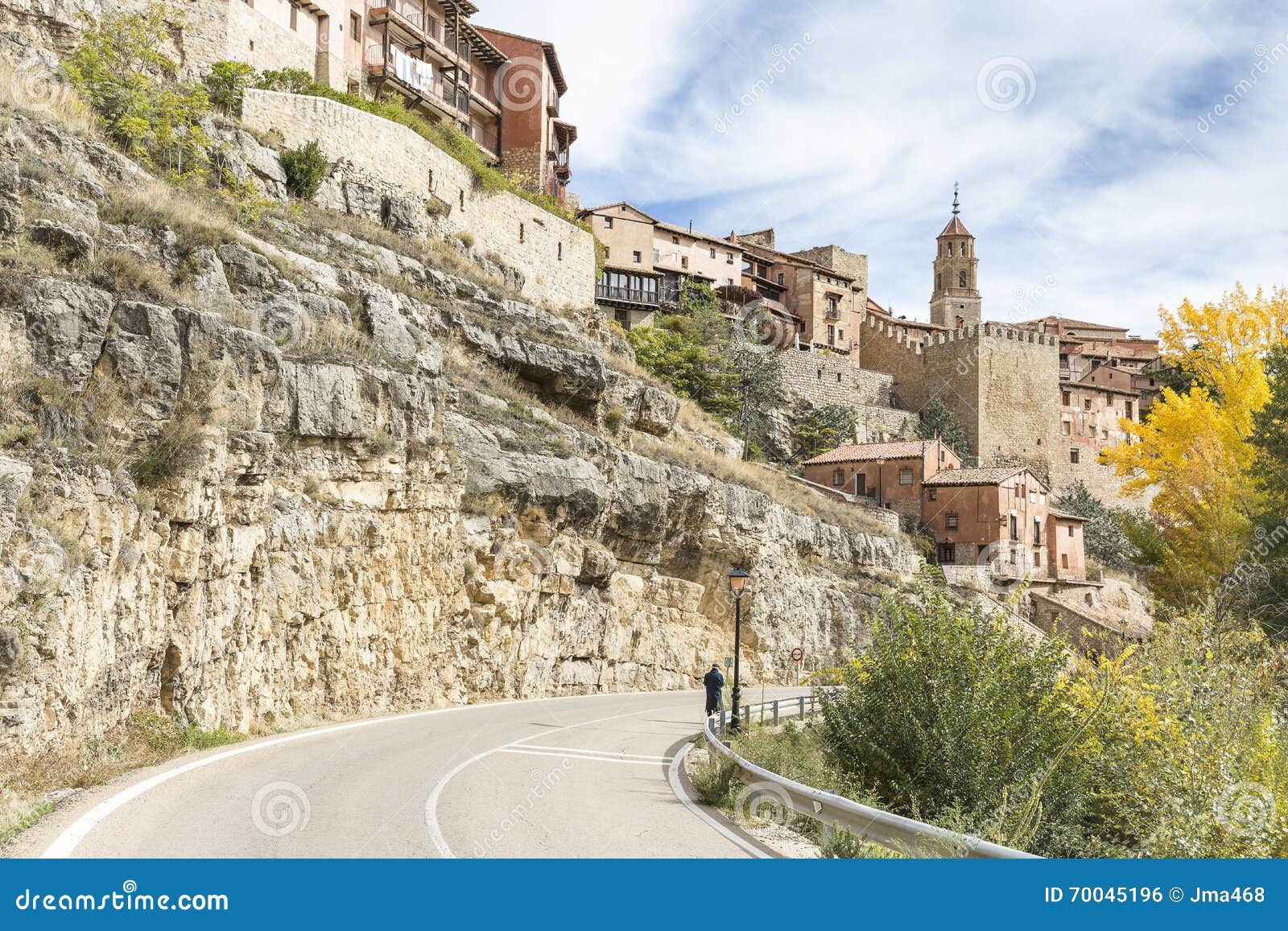 Albarracinstad in de Herfst, provincie van Teruel, Spanje