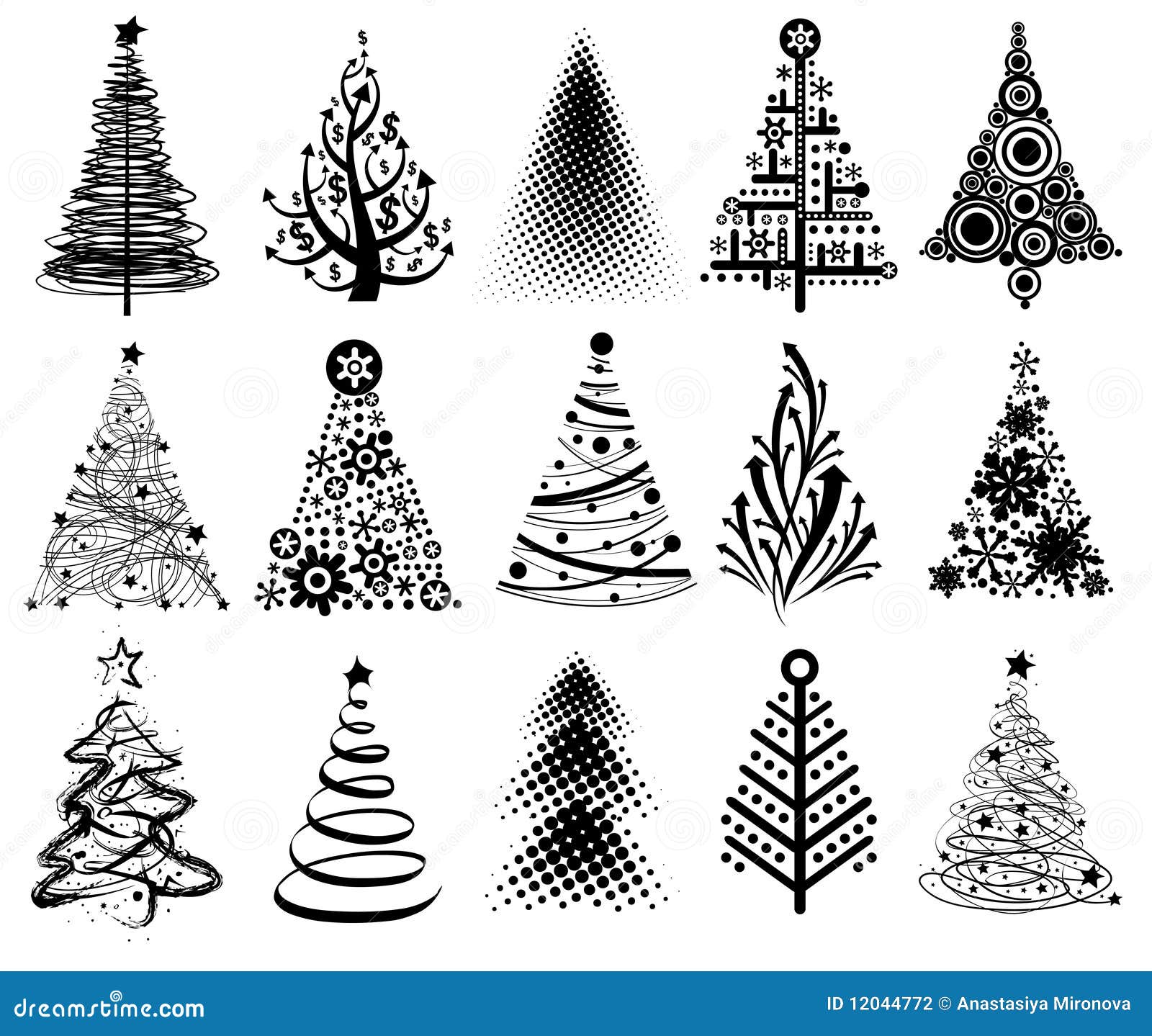 Alberi Di Natale Moderni Stilizzati Alberi di Natale moderni illustrazione di stock. Illustrazione di