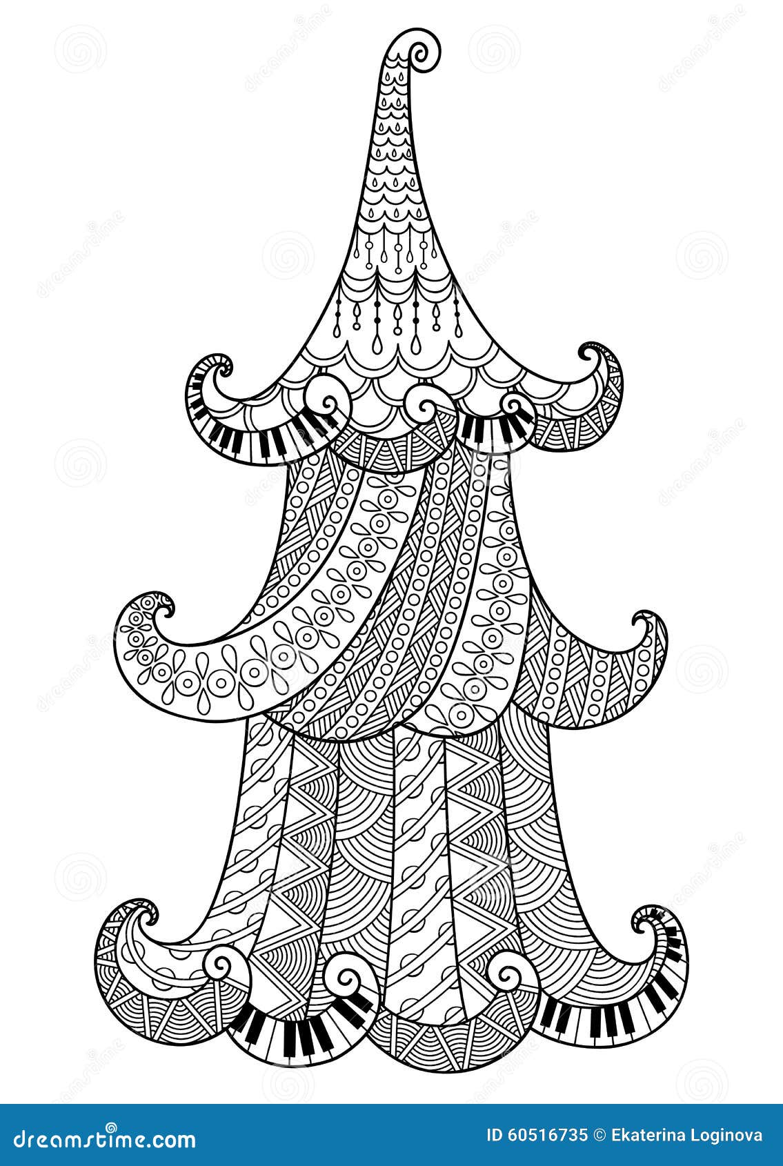 Albero Di Natale In Bianco E Nero Albero Di Natale in Bianco E Nero Decorativo Nello Stile Di Zentan
