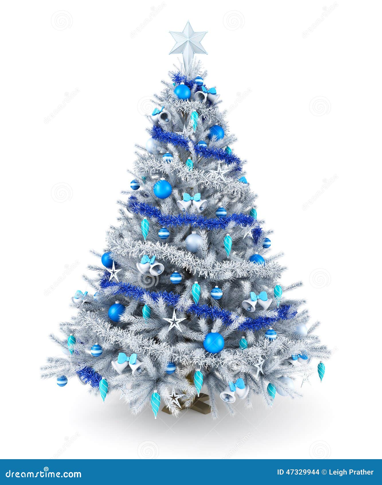 Albero Di Natale Argento E Blu.Albero Di Natale D Argento E Blu Illustrazione Di Stock Illustrazione Di Colorful Decorato 47329944