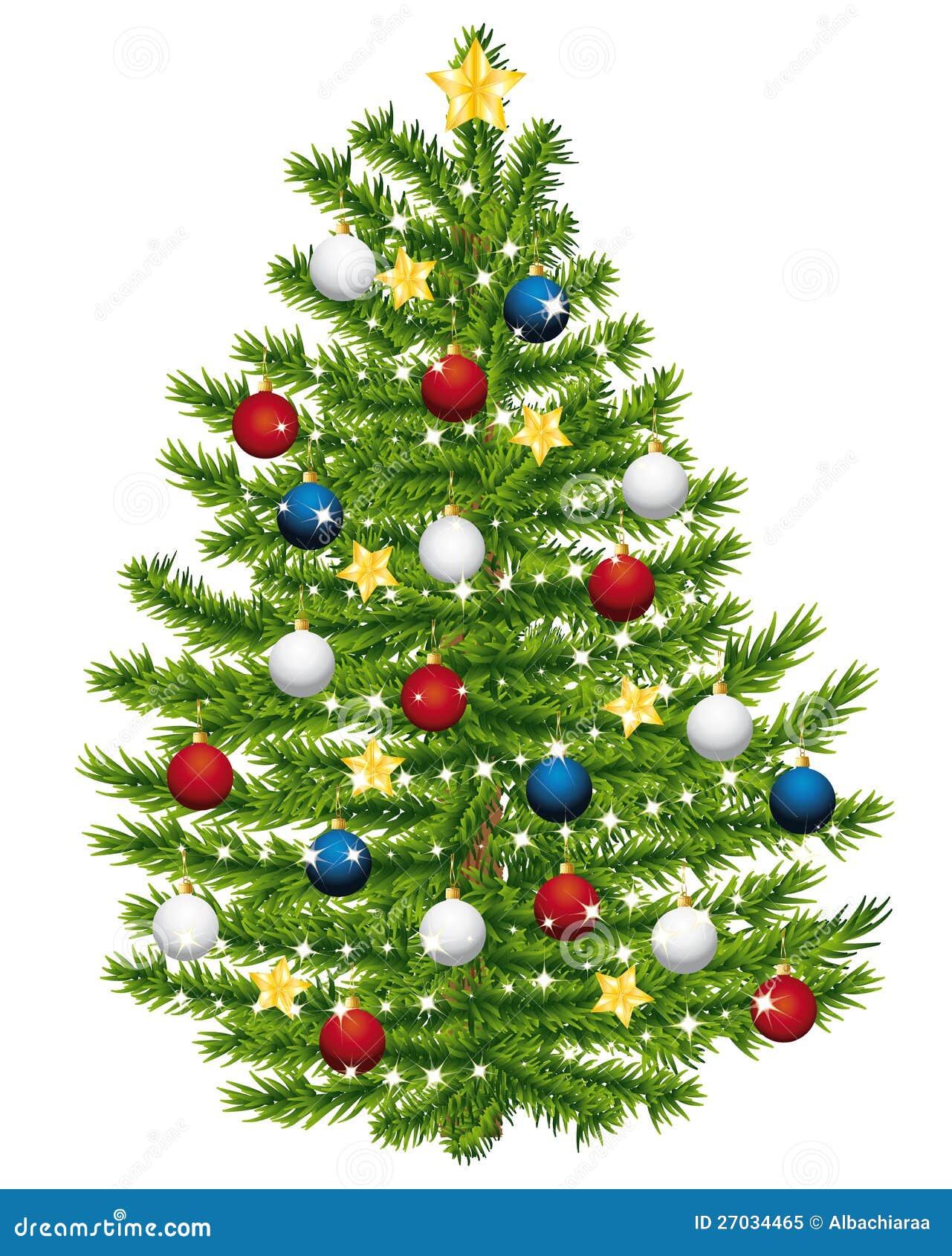 Albero Di Natale Decorato Con Palloncini Albero di Natale decorato. illustrazione vettoriale. Illustrazione di