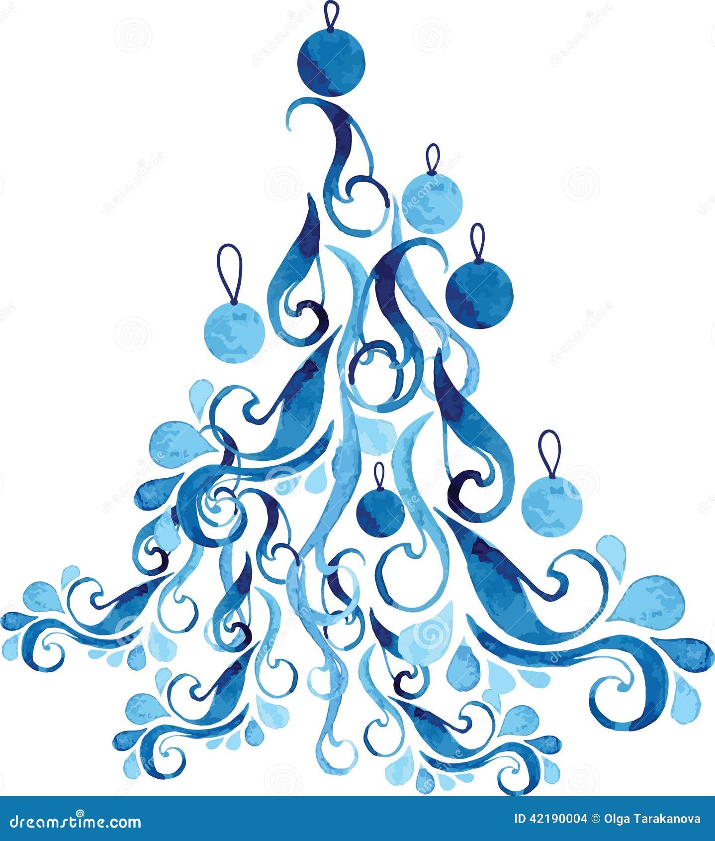 Albero Di Natale Delle Gocce Di Acqua Illustrazione 