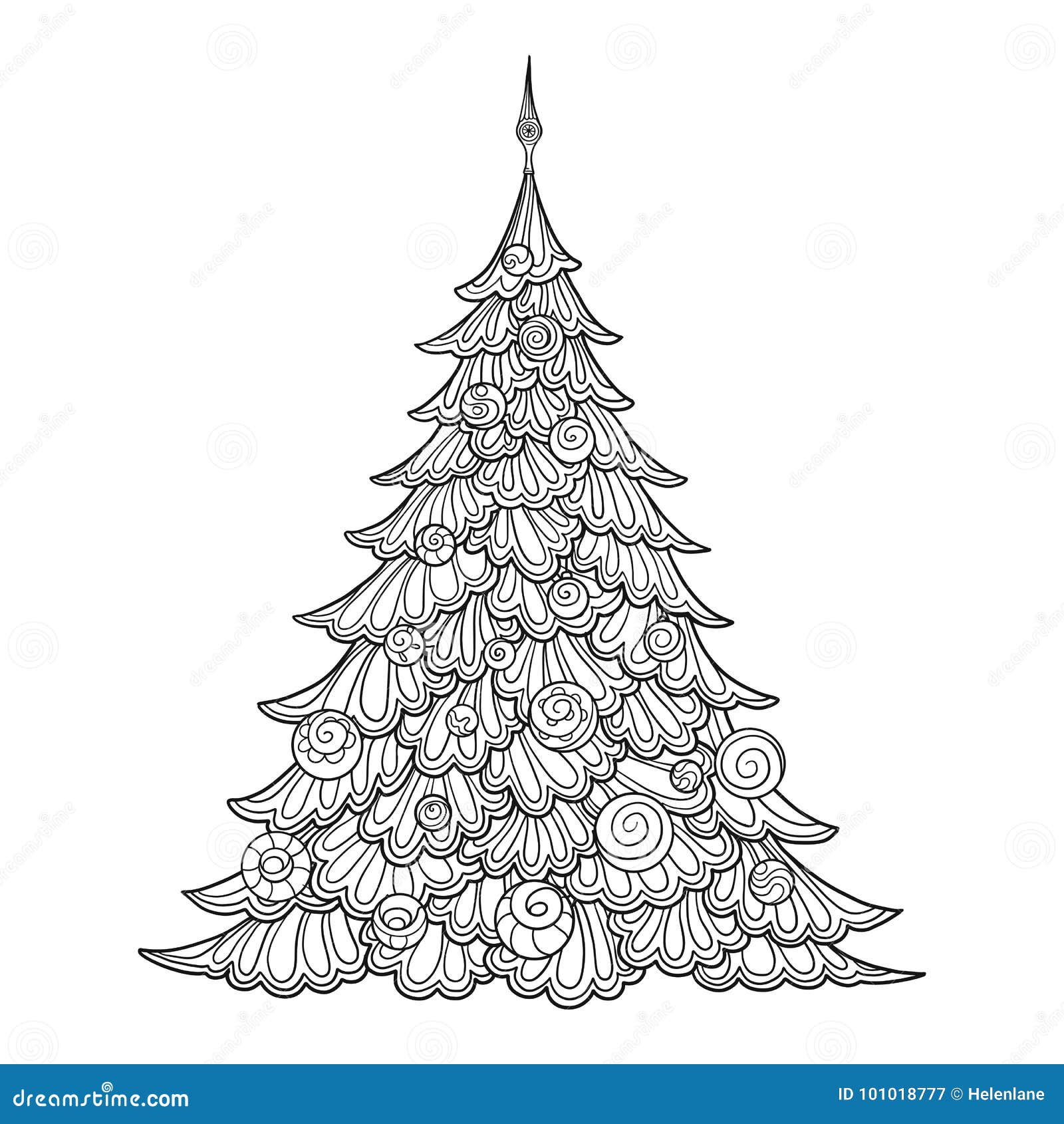 Albero Di Natale Disegno.Albero Di Natale Disegno Di Contorno Buon Per La Coloritura Della Pagina Per Il Libro Da Colorare Adulto Illustrazione Vettoriale Illustrazione Di Accumulazione Celebri 101018777