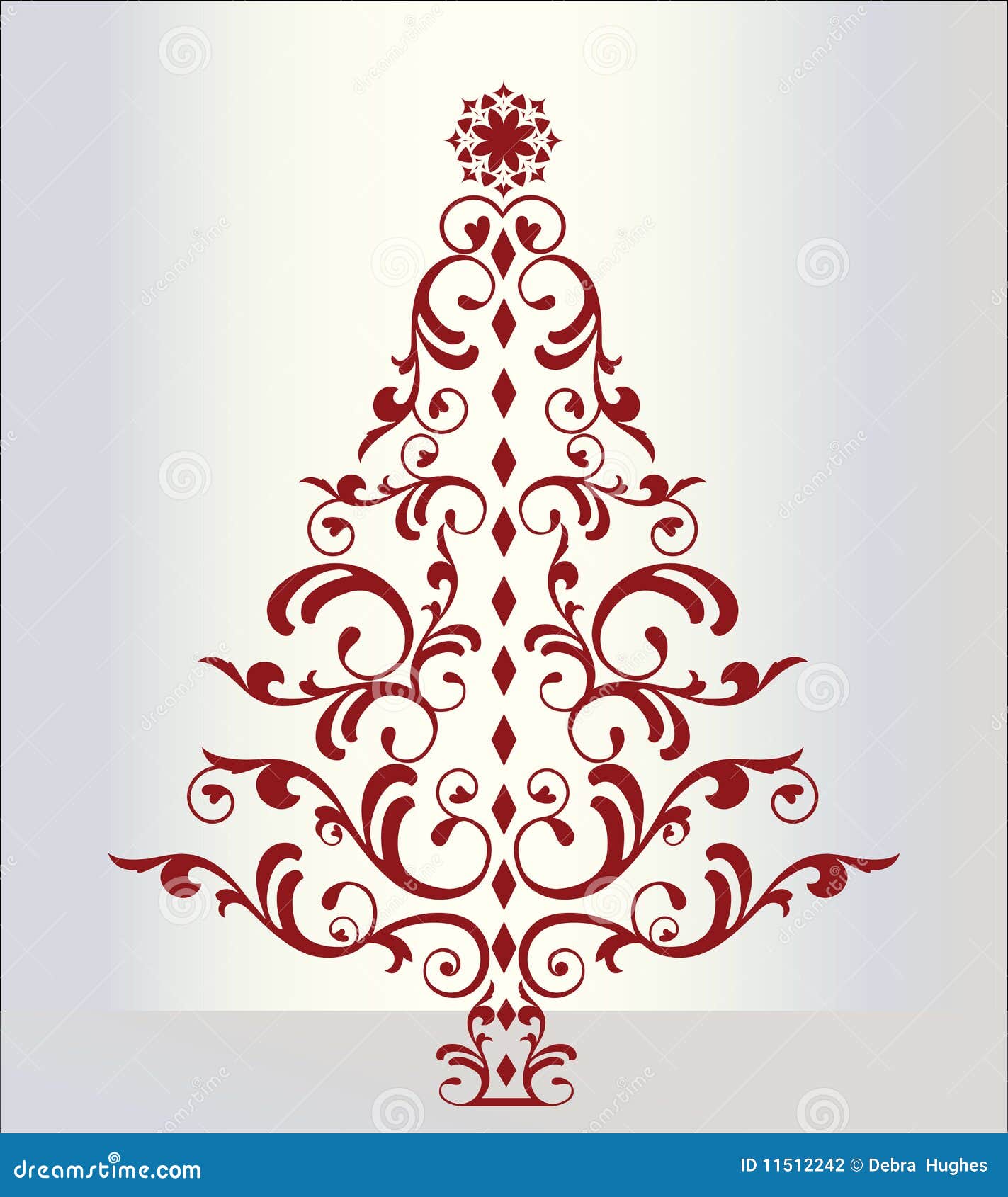 Albero Di Natale Elegante Nel Colore Rosso Illustrazione