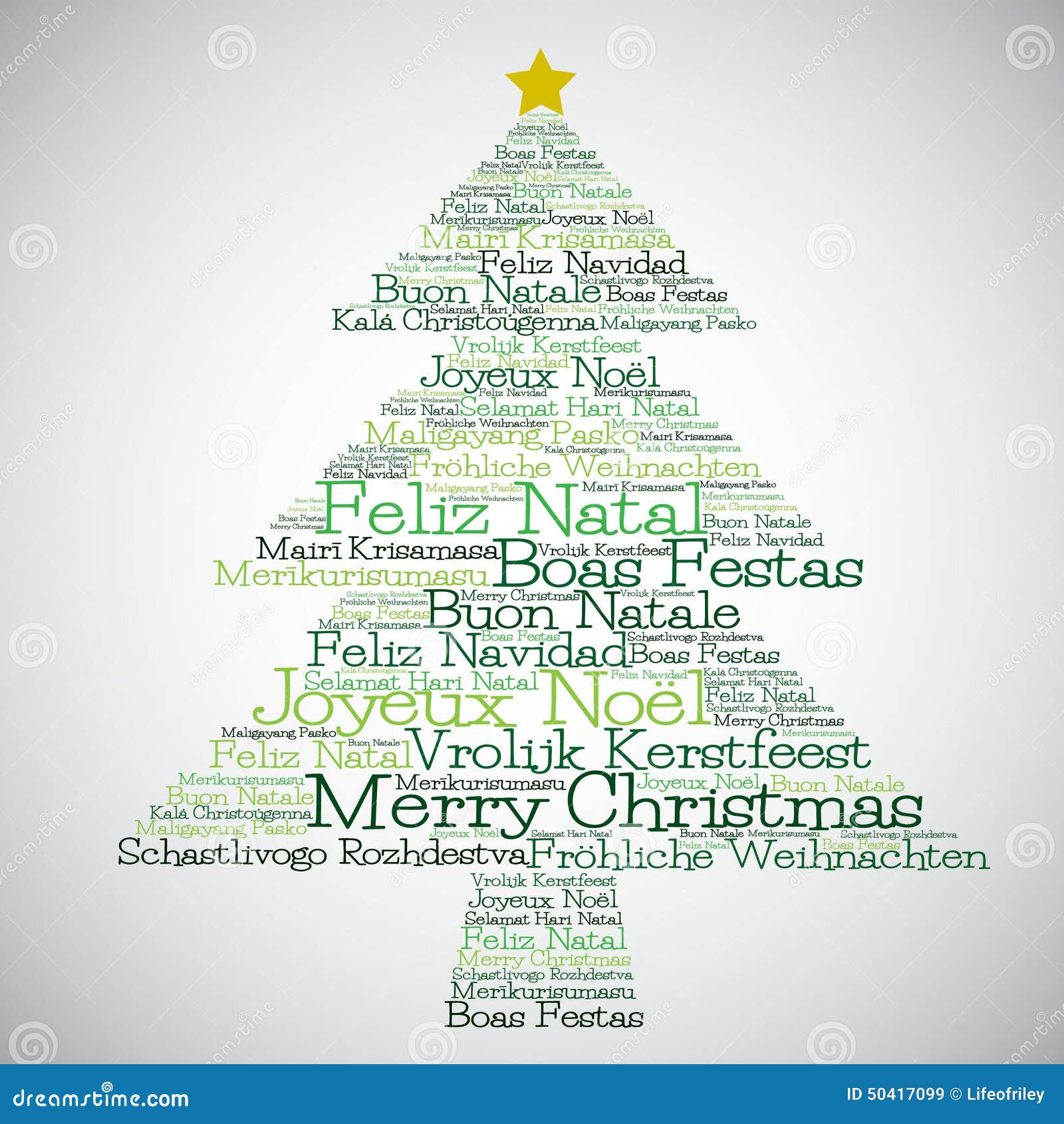 Buon Natale Deutsch.Albero Di Natale Fatto Dal Buon Natale Nelle Lingue Differenti Illustrazione Vettoriale Illustrazione Di Inglese Invito 50417099