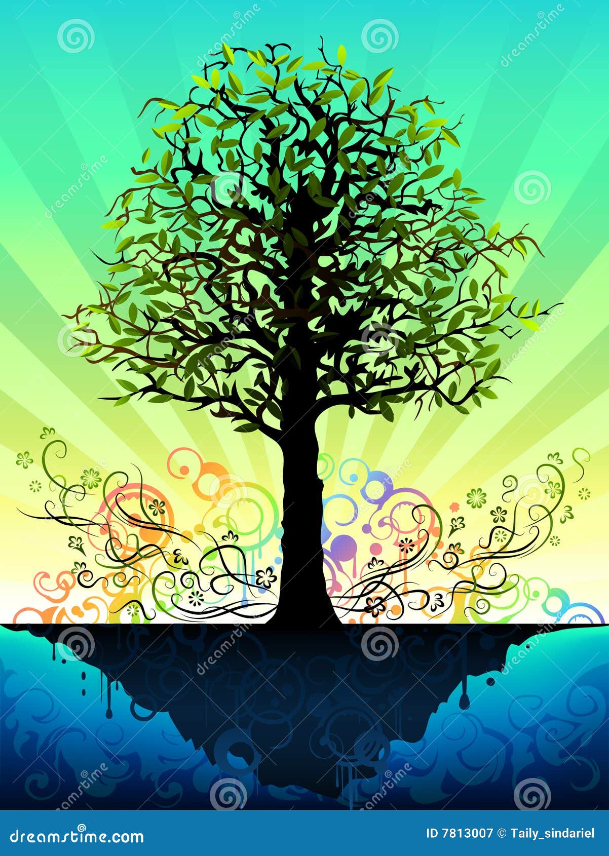 Albero Fantastico Illustrazione Vettoriale Illustrazione Di Colore