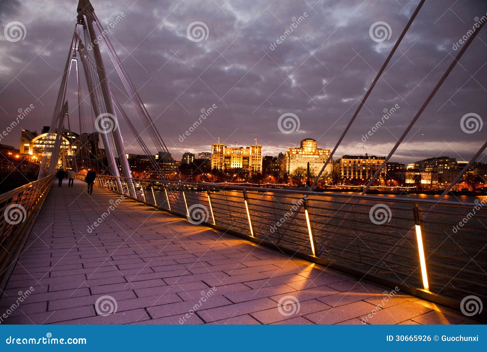 Albert Bridge at sunset stock photo. Image of painted 30665926