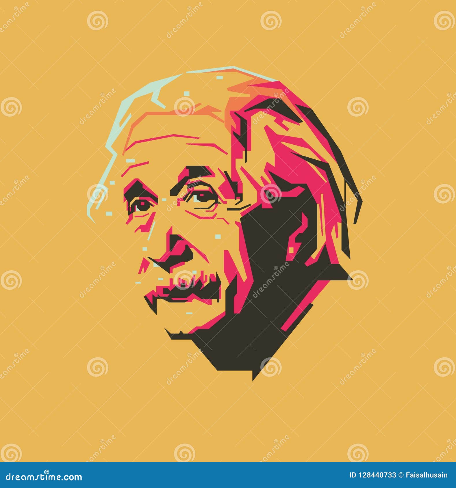 Albert Einstein Vector Portrait Illustration Of The Greatest Physicist ...