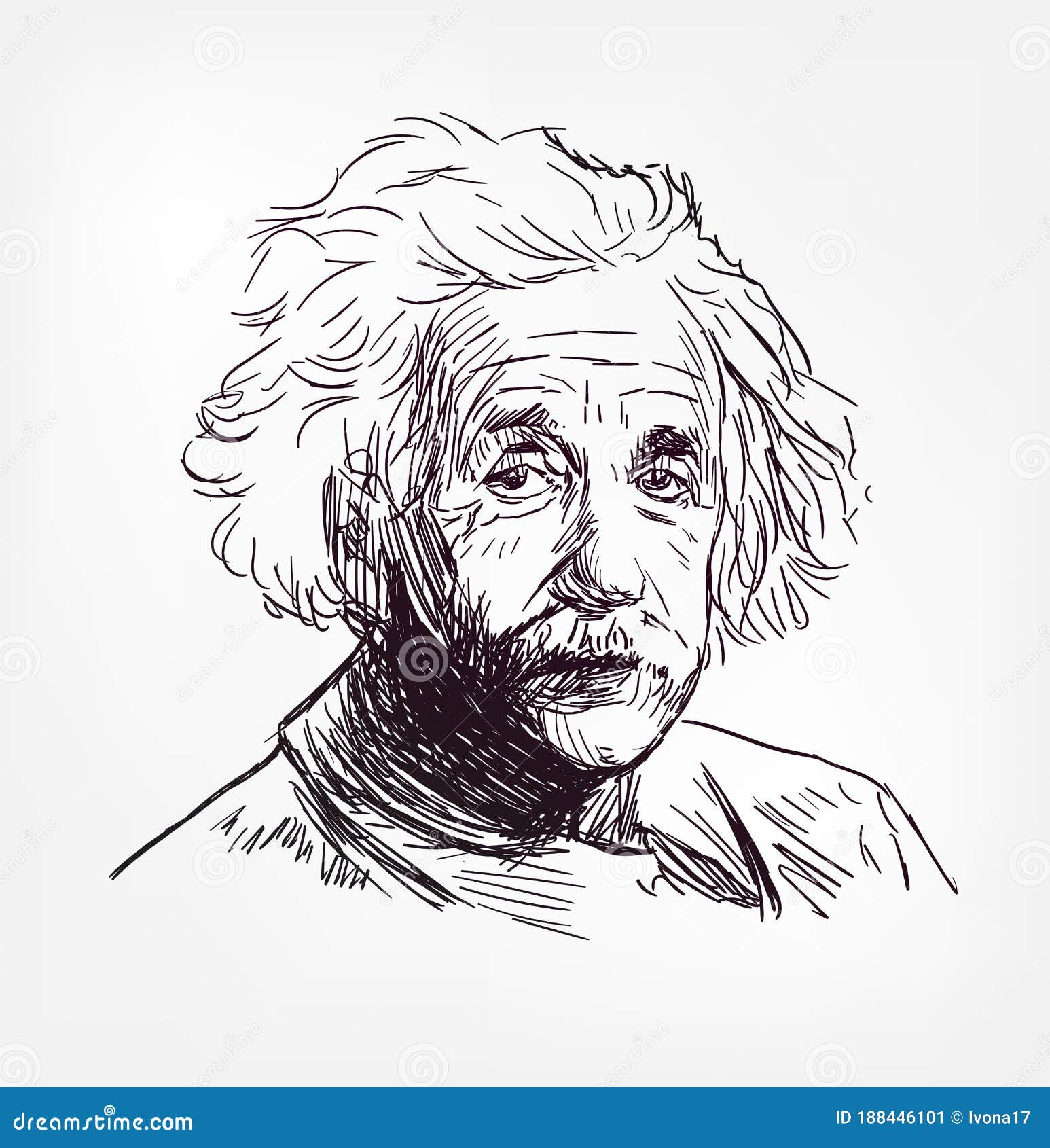 Graphic of Albert Einstein Color Drawing · Creative Fabrica