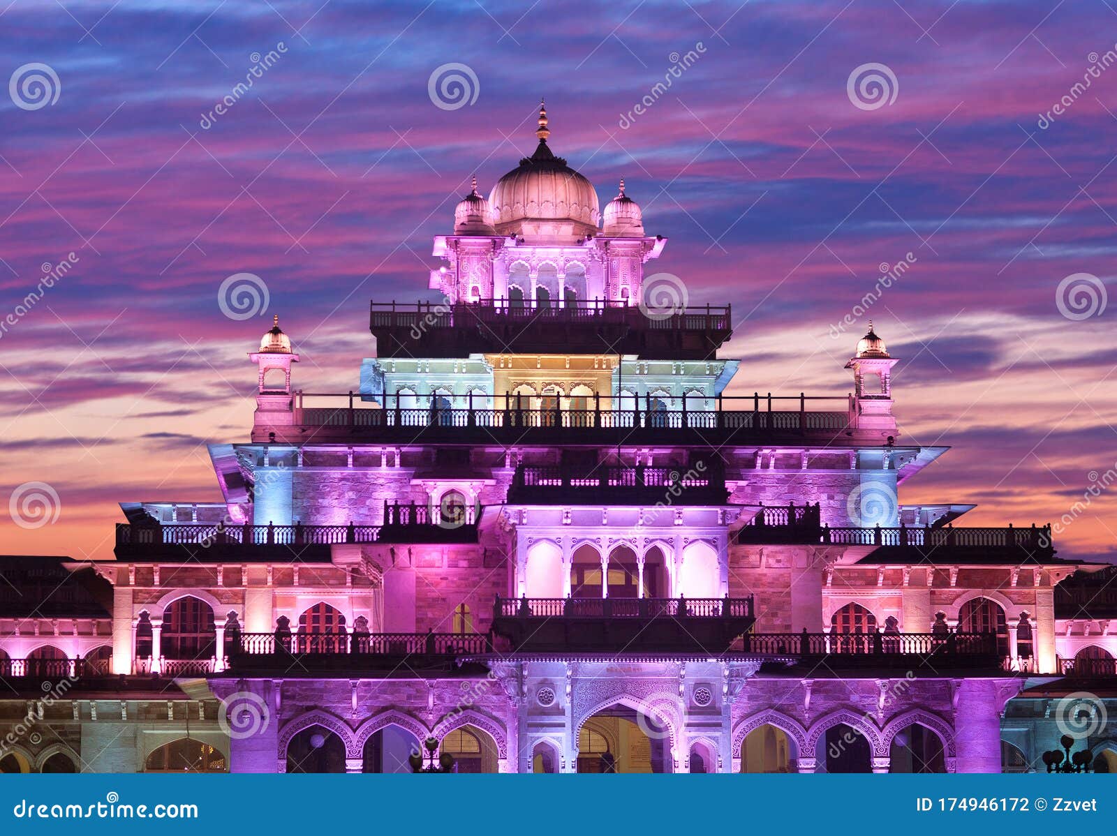 albert hall museum in jaipur, rajasthan state, india