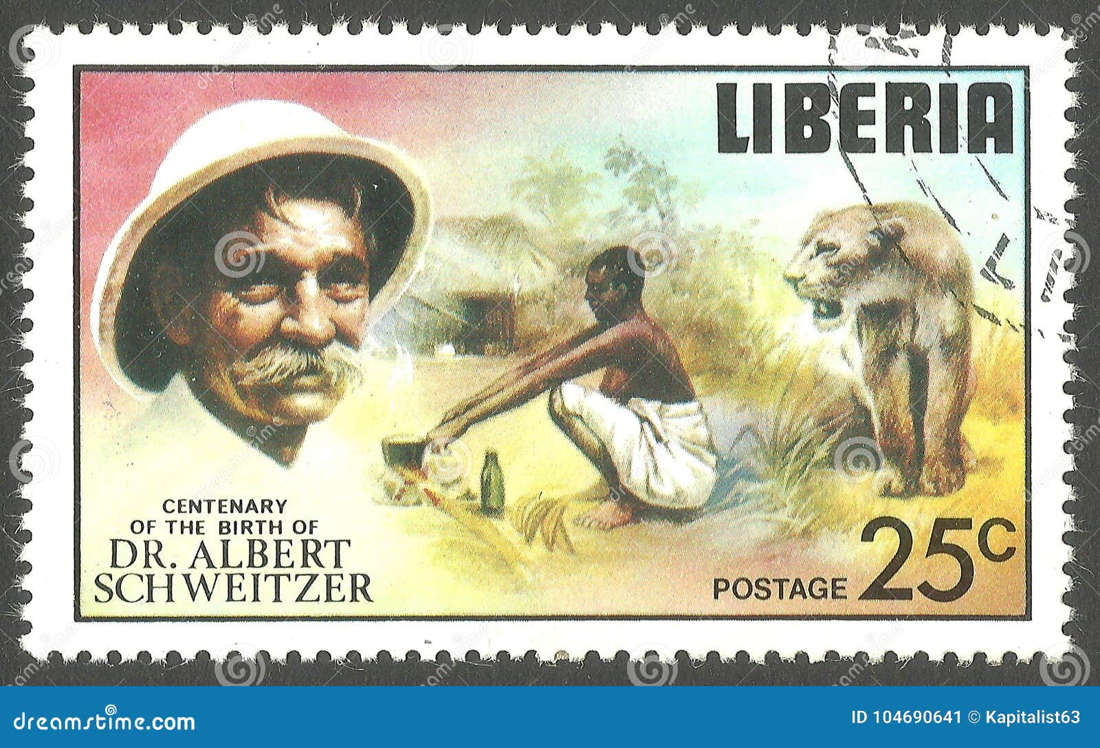 Albert Schweitzer editorial photo. Image of stamp, philately - 104690641