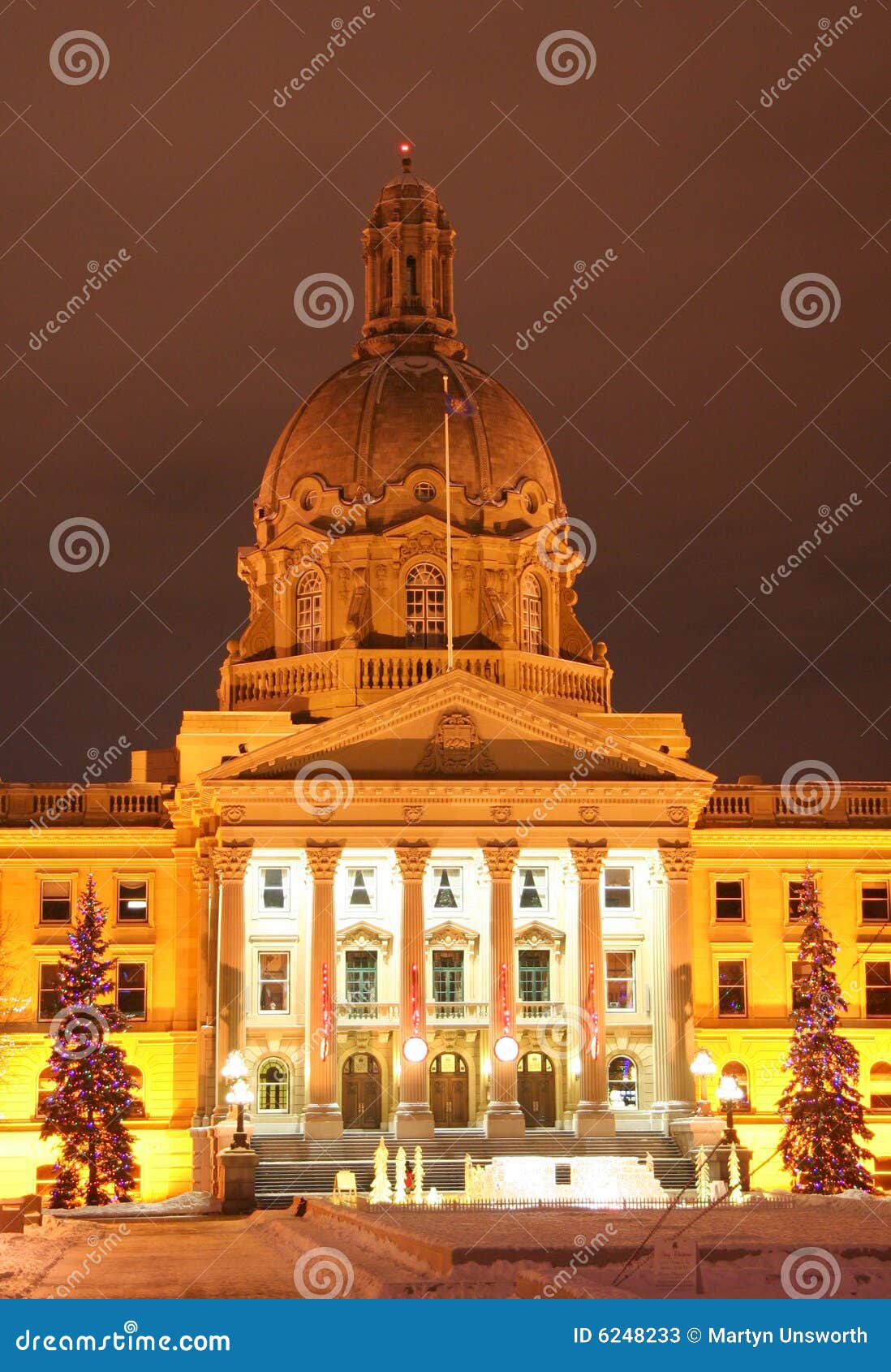 Alberta Legislature Building at Christmas Stock Image Image of