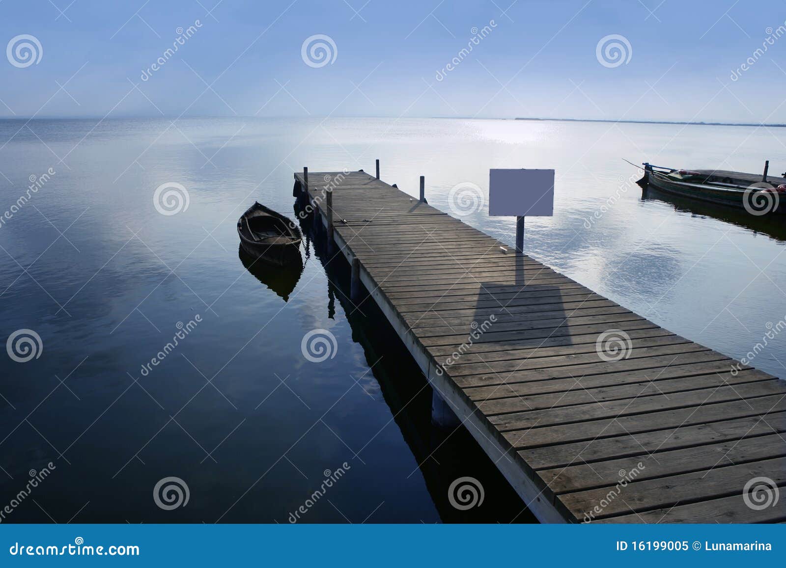 albufera lake wetlands pier in valencia spain